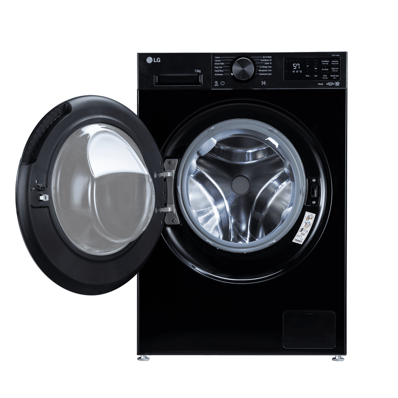 LG 12 kg 5 Star Wi-Fi Inverter Fully Automatic Front Load Washing Machine (GVX, FX1412N5O, ThinQ Technology, Onyx Black)_3