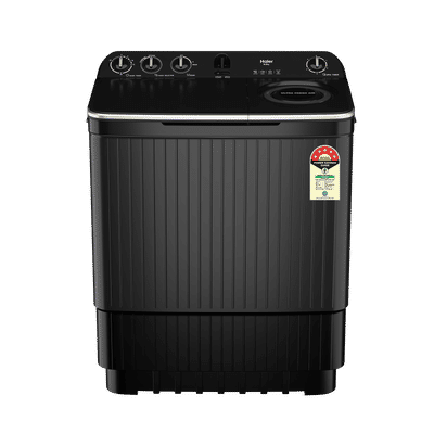 Haier 9 kg 5 Star Semi Automatic Washing Machine with Thunder Pulsator (HTW90-196BBK, Black)