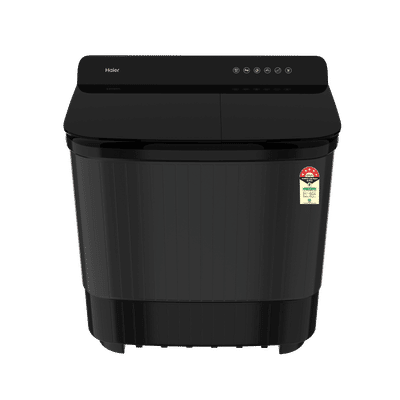 Haier 7.5 kg 5 Star Semi Automatic Washing Machine with Magic Filter (HTW75-178BBK, Black)