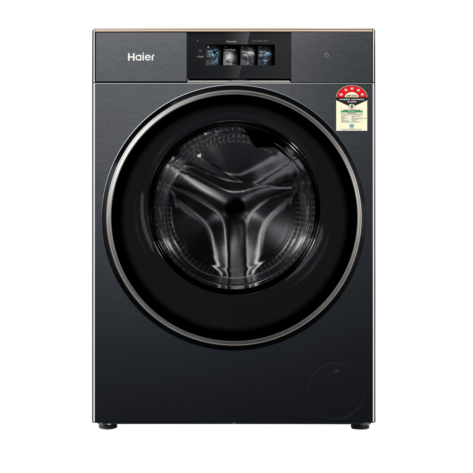 Haier 12/7 kg 5 Star Wi-Fi Inverter Fully Automatic Front Load Washing Machine (F17 Series, HWD120-DM14F17BKU1, Smart Tilted Touch Screen, Black) Haier 12/7 kg 5 Star Wi-Fi Inverter Fully Automatic Front Load Washing Machine (F17 Series, HWD120-DM14F17BKU1, Smart Tilted Touch Screen, Black)_1