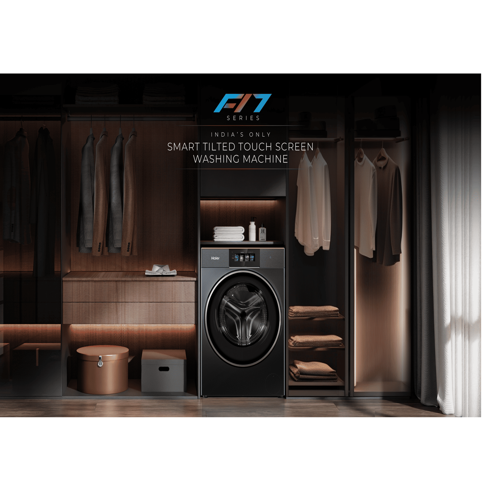 Haier 12/7 kg 5 Star Wi-Fi Inverter Fully Automatic Front Load Washing Machine (F17 Series, HWD120-DM14F17BKU1, Smart Tilted Touch Screen, Black) Haier 12/7 kg 5 Star Wi-Fi Inverter Fully Automatic Front Load Washing Machine (F17 Series, HWD120-DM14F17BKU1, Smart Tilted Touch Screen, Black)_12
