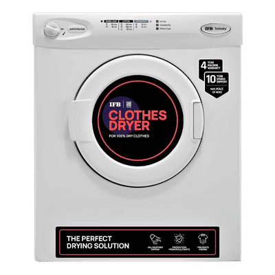 IFB 5.5 kg 5 Star Fully Automatic Front Load Dryer (TURBO DRY 550, Lint Filter, White)
