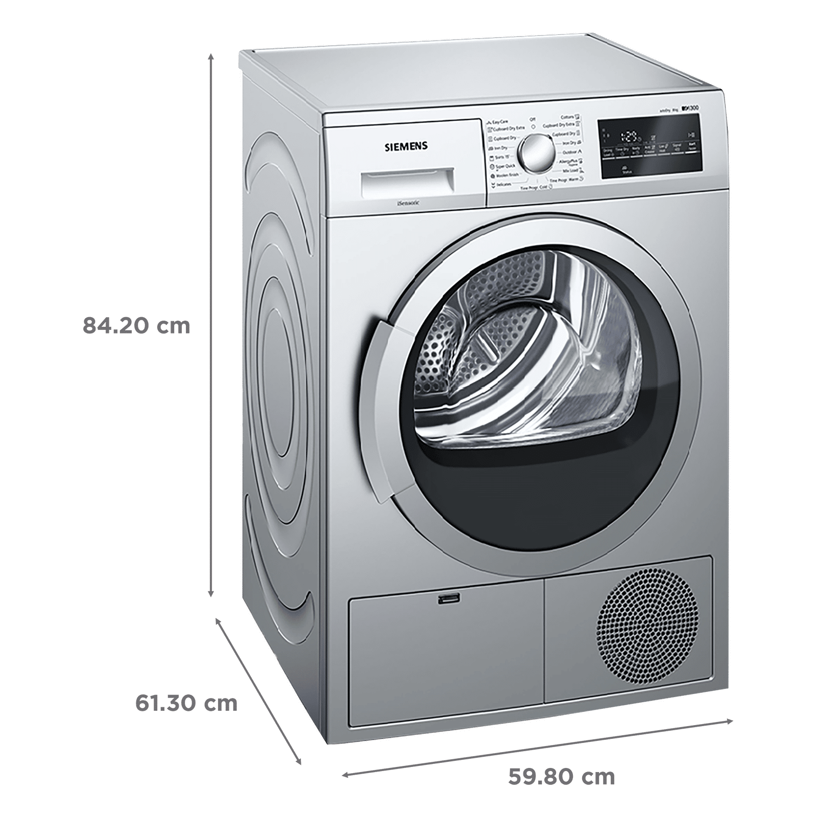 SIEMENS 8 kg Fully Automatic Front Load Dryer (iQ300, WT46G402IN, Galvalume Drum, Silver) SIEMENS 8 kg Fully Automatic Front Load Dryer (iQ300, WT46G402IN, Galvalume Drum, Silver)_2
