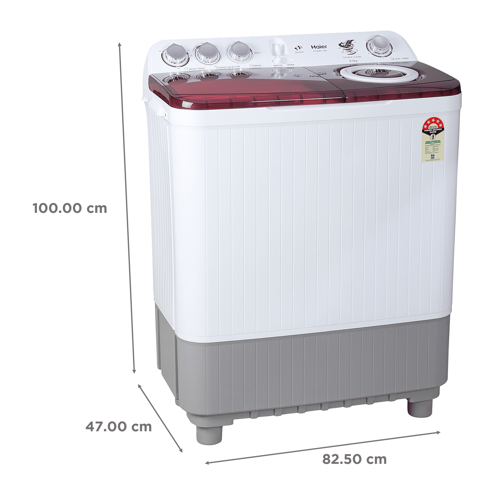 Haier 8.5 kg 5 Star Semi Automatic Washing Machine with 4D Magic Filter (HTW85-186S, Titanium Grey) Haier 8.5 kg 5 Star Semi Automatic Washing Machine with 4D Magic Filter (HTW85-186S, Titanium Grey)_3