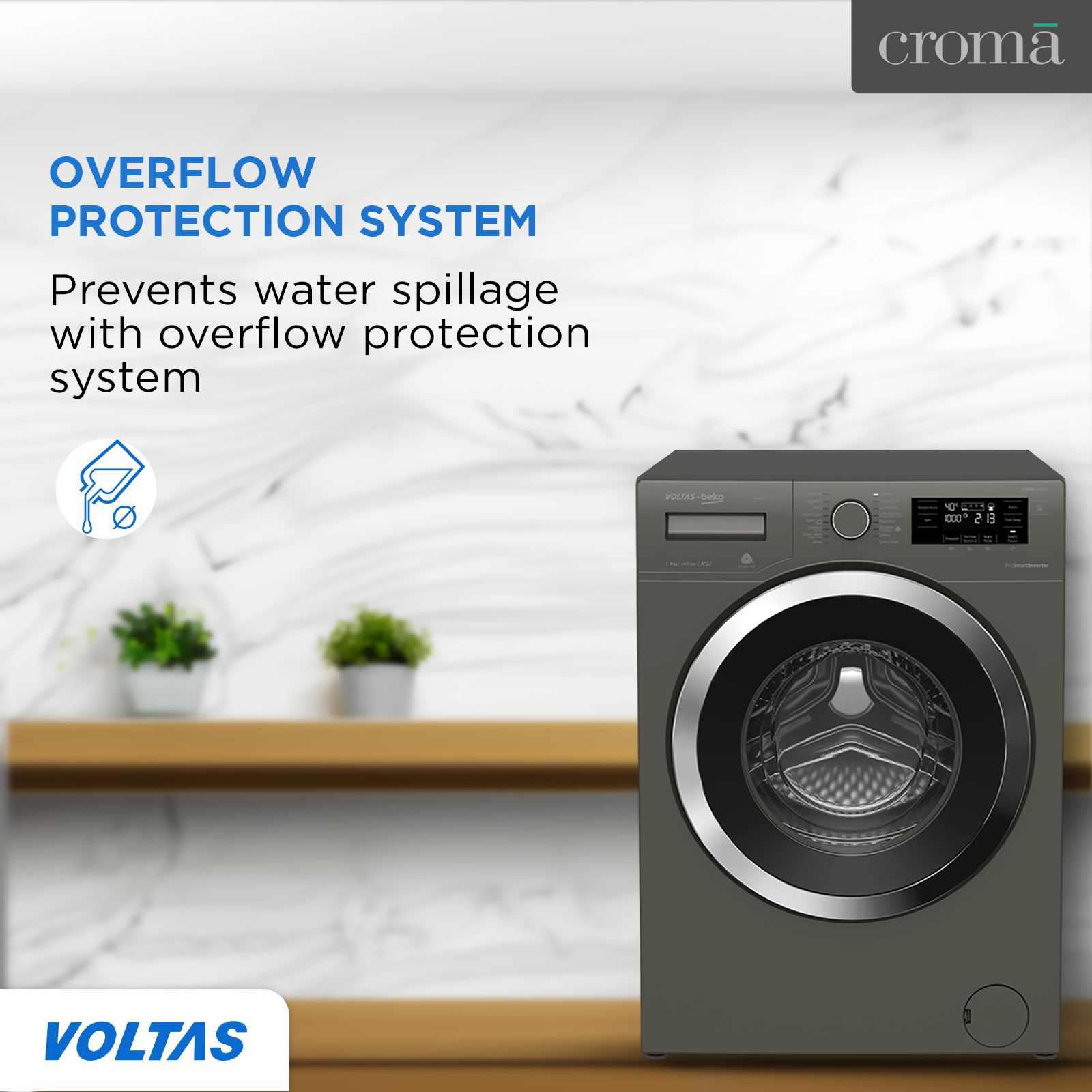 Voltas Beko 8 kg Inverter Fully Automatic Front Load Washing Machine (WFL80M, In-Built Heater, Manhattan Grey) Voltas Beko 8 kg Inverter Fully Automatic Front Load Washing Machine (WFL80M, In-Built Heater, Manhattan Grey)_13