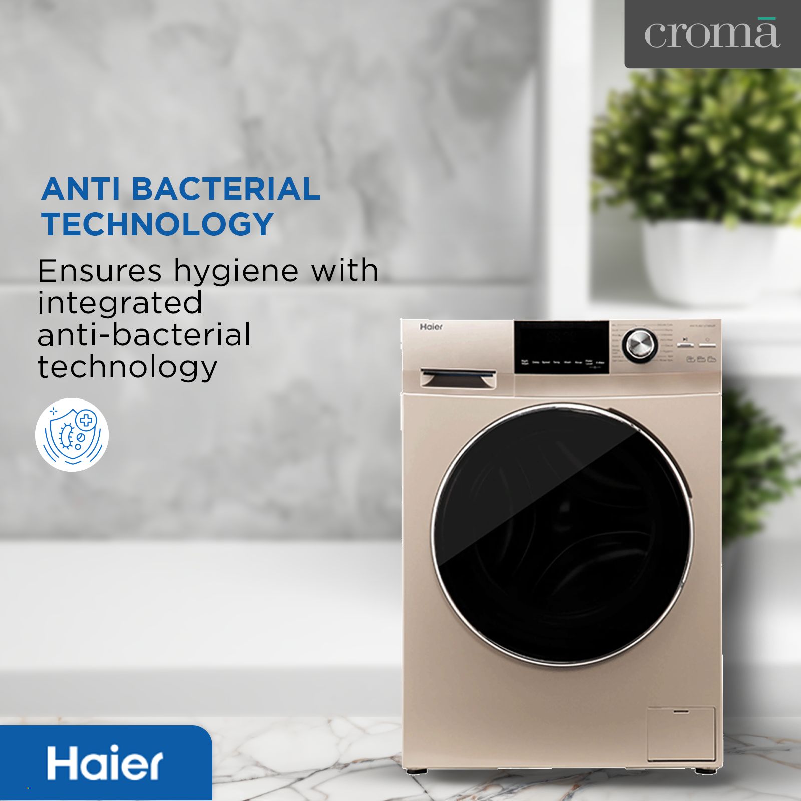 Haier 7 kg Fully Automatic Front Load Washing Machine (HW70-BD12636GNZP, Steam Wash Technology, Champagne Gold) Haier 7 kg Fully Automatic Front Load Washing Machine (HW70-BD12636GNZP, Steam Wash Technology, Champagne Gold)_7