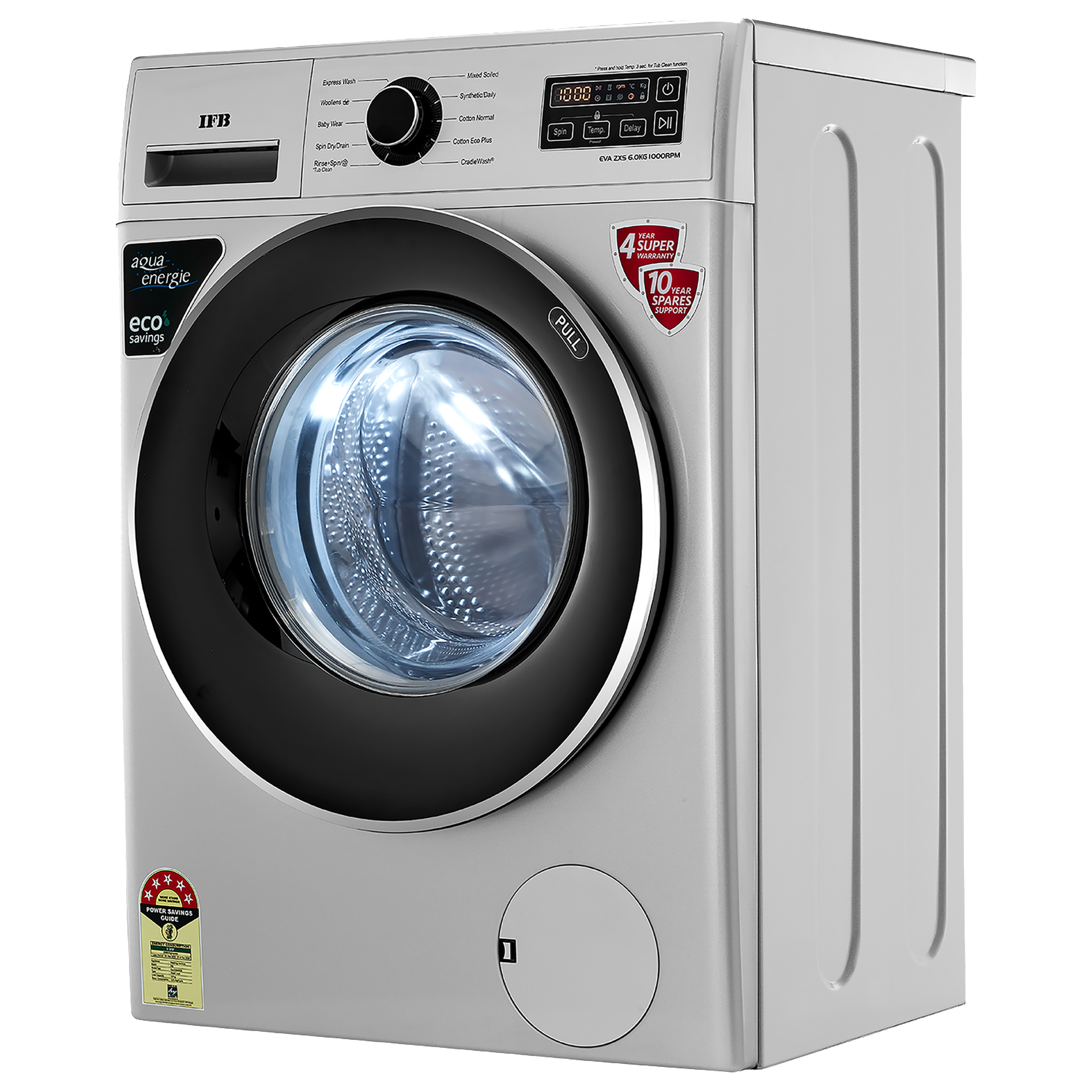IFB 6 kg 5 Star Fully Automatic Front Load Washing Machine (EVA ZXS, Cradle Wash, Silver)_3