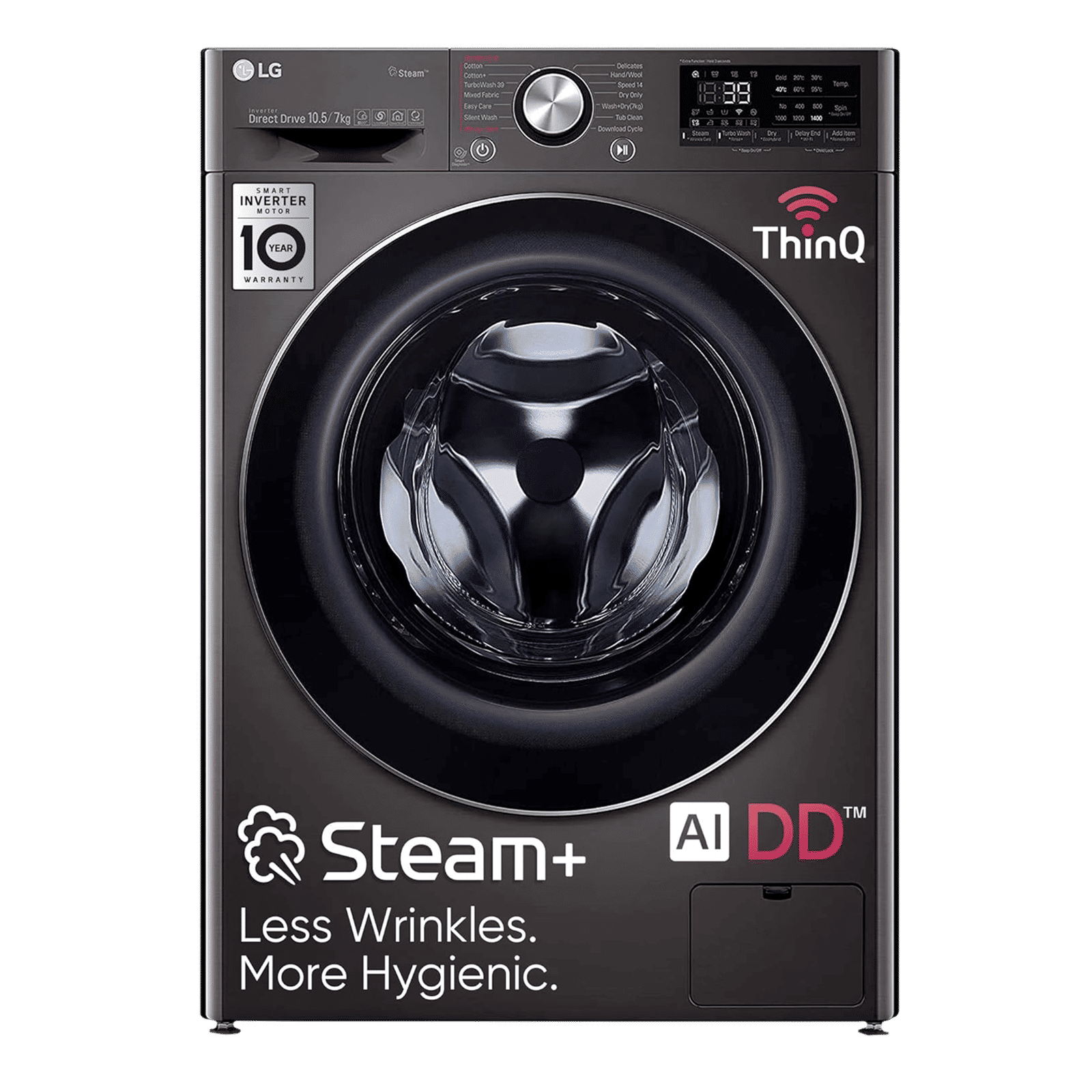 LG 10.5/7 kg 5 Star Inverter Fully Automatic Front Load Washer Dryer (FHD1057STB.ABLPEIL, In-Built Heater, Black VCM) LG 10.5/7 kg 5 Star Inverter Fully Automatic Front Load Washer Dryer (FHD1057STB.ABLPEIL, In-Built Heater, Black VCM)_1