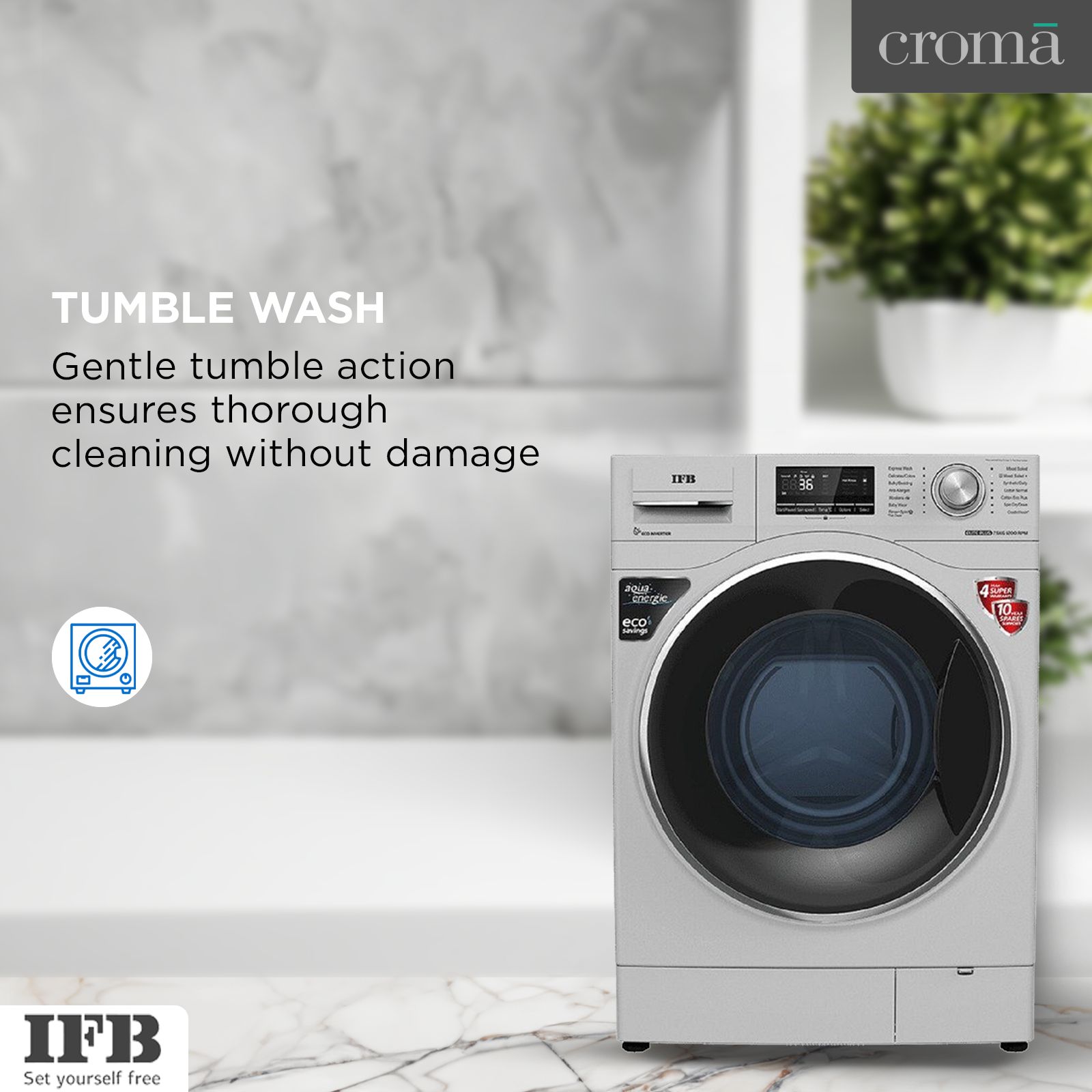 IFB 7.5 kg 5 Star Inverter Fully Automatic Front Load Washing Machine (Elite Plus SX ID, Swirl Wash Technology, Silver)_2