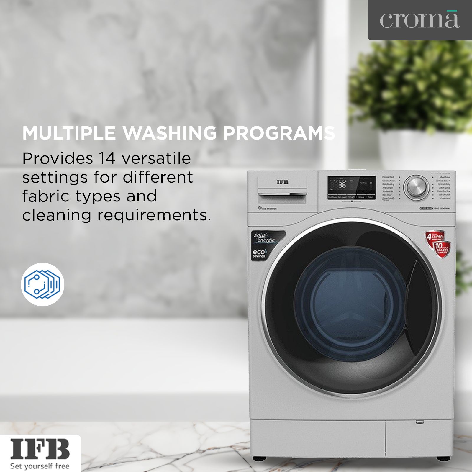 IFB 7.5 kg 5 Star Inverter Fully Automatic Front Load Washing Machine (Elite Plus SX ID, Swirl Wash Technology, Silver)_8