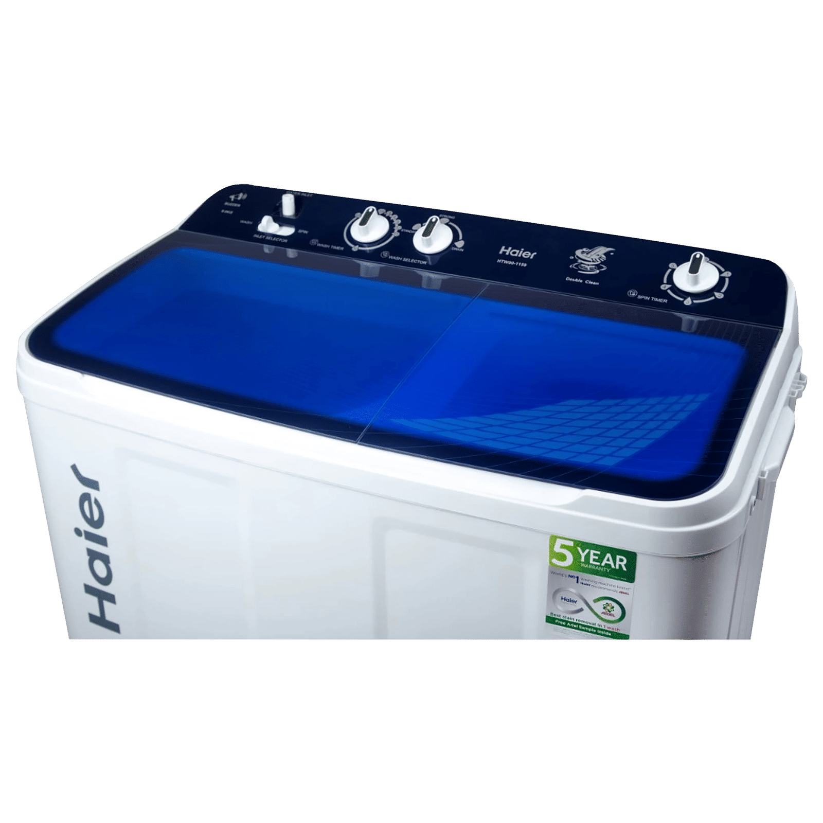 Haier 9 kg Semi Automatic Washing Machine with 4D Magic Filter (HTW90-1159, White/Blue) Haier 9 kg Semi Automatic Washing Machine with 4D Magic Filter (HTW90-1159, White/Blue)_4