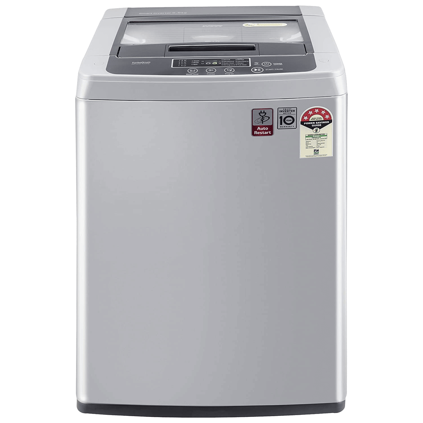 LG 6 kg 5 Star Inverter Fully Automatic Top Load Washing Machine (T65SKSF4Z.ASFQEIL, Turbo Drum, Middle Free Silver) LG 6 kg 5 Star Inverter Fully Automatic Top Load Washing Machine (T65SKSF4Z.ASFQEIL, Turbo Drum, Middle Free Silver)_1