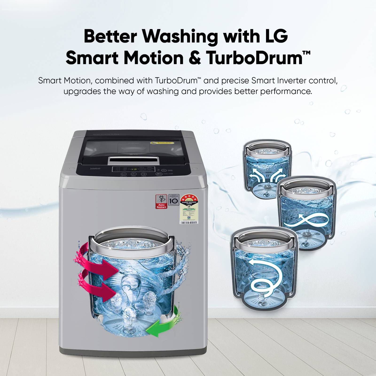 LG 6 kg 5 Star Inverter Fully Automatic Top Load Washing Machine (T65SKSF4Z.ASFQEIL, Turbo Drum, Middle Free Silver) LG 6 kg 5 Star Inverter Fully Automatic Top Load Washing Machine (T65SKSF4Z.ASFQEIL, Turbo Drum, Middle Free Silver)_16