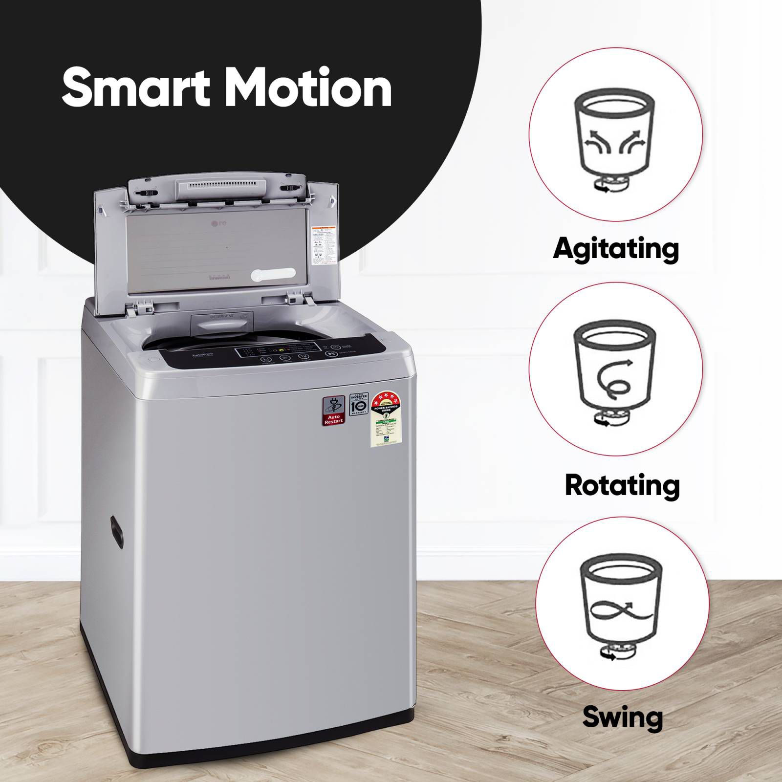 LG 6 kg 5 Star Inverter Fully Automatic Top Load Washing Machine (T65SKSF4Z.ASFQEIL, Turbo Drum, Middle Free Silver) LG 6 kg 5 Star Inverter Fully Automatic Top Load Washing Machine (T65SKSF4Z.ASFQEIL, Turbo Drum, Middle Free Silver)_18
