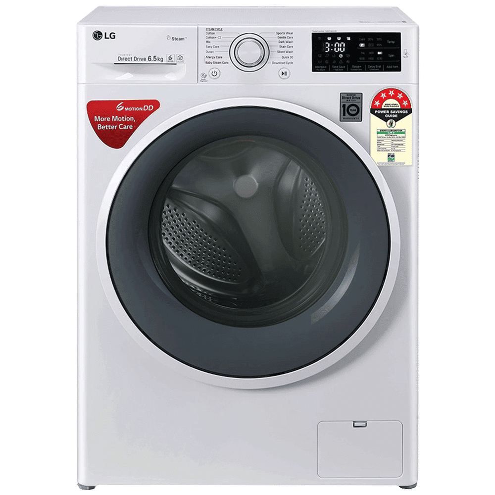 LG 6.5 kg 5 Star Inverter Fully Automatic Front Load Washing Machine (FHT1265ZNW.ABWQEIL, In-Built Heater, Blue White) LG 6.5 kg 5 Star Inverter Fully Automatic Front Load Washing Machine (FHT1265ZNW.ABWQEIL, In-Built Heater, Blue White)_1