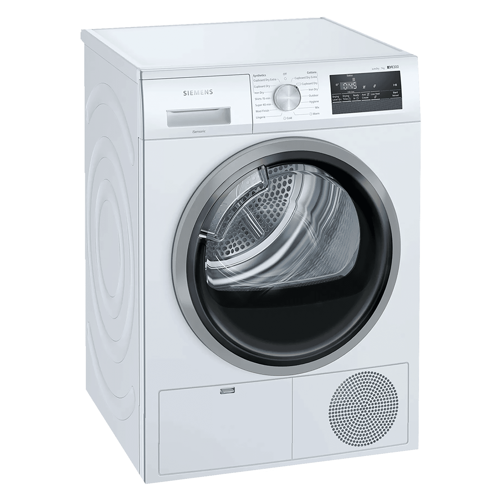 SIEMENS 7 kg Fully Automatic Front Load Dryer (WT46N203IN, Galvalume Drum, White) SIEMENS 7 kg Fully Automatic Front Load Dryer (WT46N203IN, Galvalume Drum, White)_1