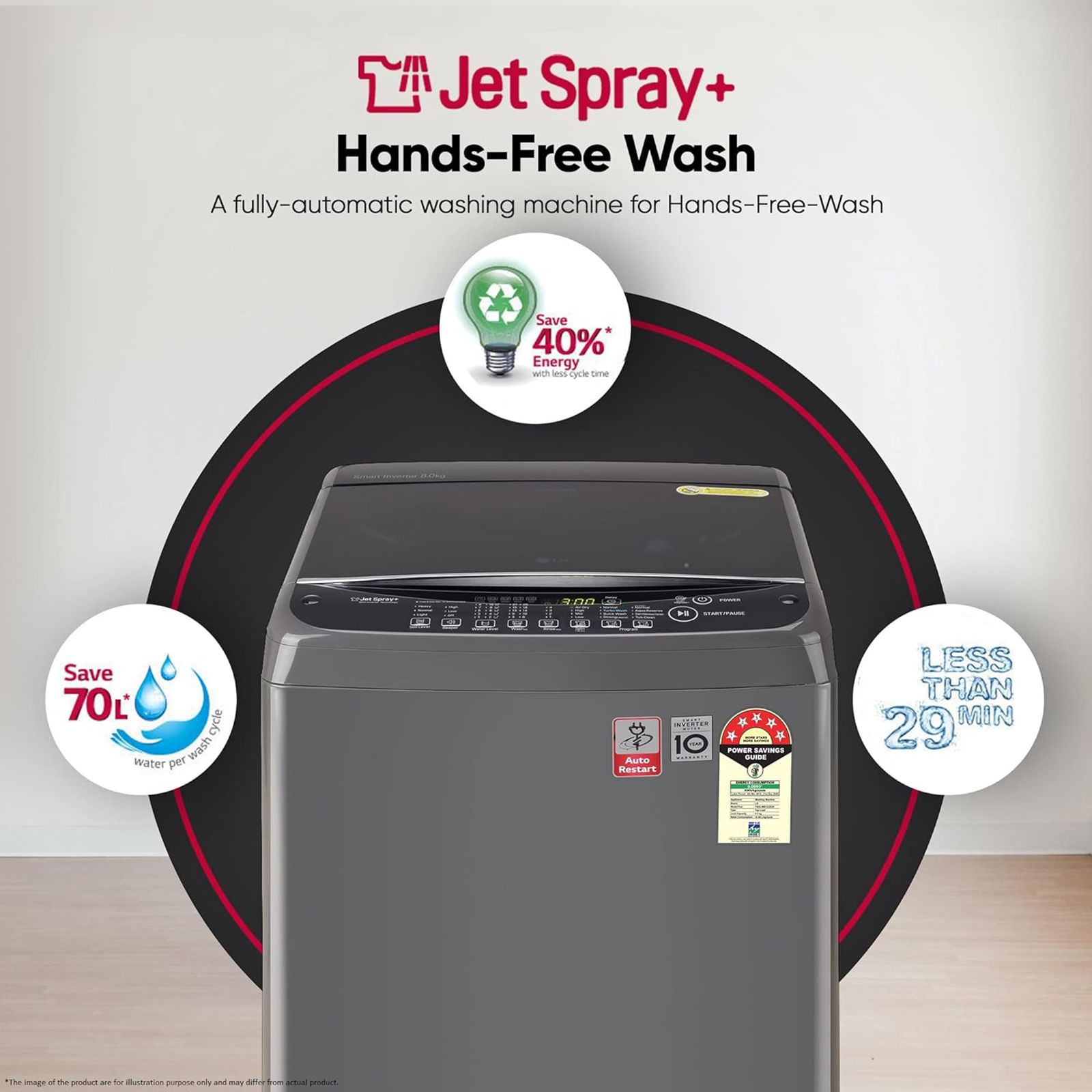 LG 8 kg 5 Star Inverter Fully Automatic Top Load Washing Machine (T80SJMB1Z.ABMQEIL, Smart Inverter Technology, Middle Black) LG 8 kg 5 Star Inverter Fully Automatic Top Load Washing Machine (T80SJMB1Z.ABMQEIL, Smart Inverter Technology, Middle Black)_15