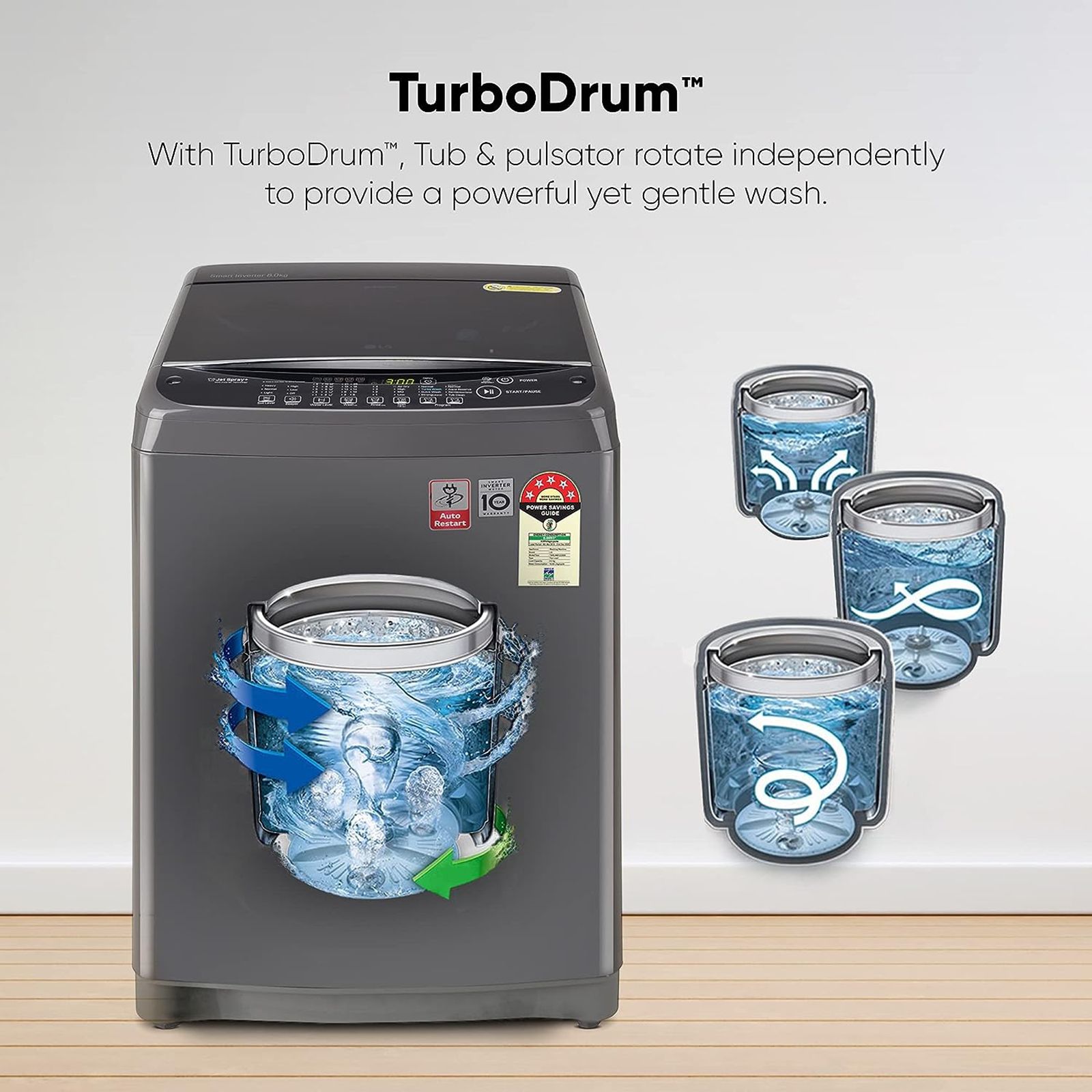 LG 8 kg 5 Star Inverter Fully Automatic Top Load Washing Machine (T80SJMB1Z.ABMQEIL, Smart Inverter Technology, Middle Black) LG 8 kg 5 Star Inverter Fully Automatic Top Load Washing Machine (T80SJMB1Z.ABMQEIL, Smart Inverter Technology, Middle Black)_16