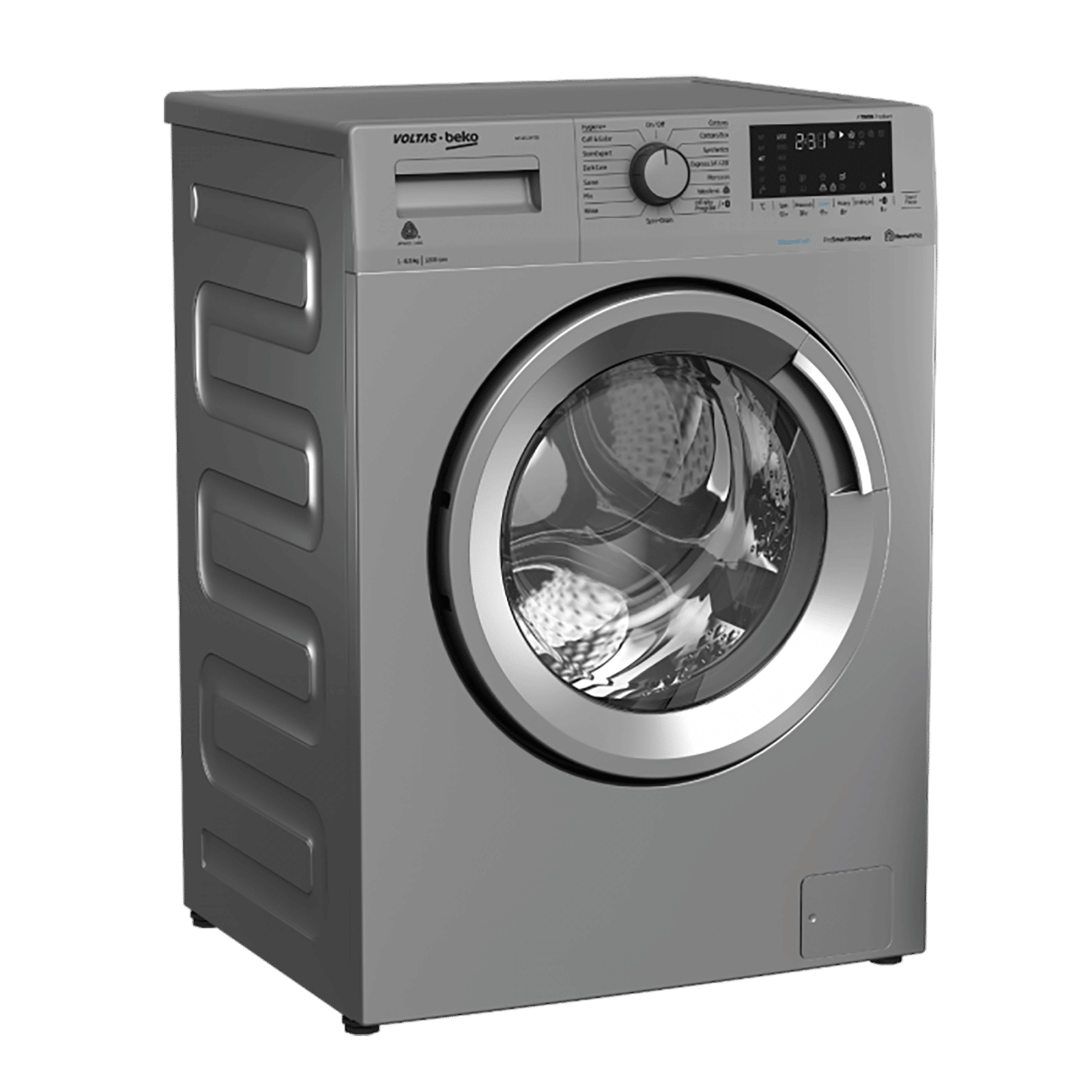 VOLTAS beko 6.5 kg 5 Star Inverter Fully Automatic Front Load Washing Machine (WFL6512VTSS, Hygiene Plus Function, Grey)_4