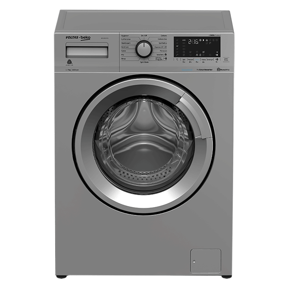 VOLTAS beko 7 kg 5 Star Inverter Fully Automatic Front Load Washing Machine (WFL7010VTSS, Hygiene Plus Function, Grey) VOLTAS beko 7 kg 5 Star Inverter Fully Automatic Front Load Washing Machine (WFL7010VTSS, Hygiene Plus Function, Grey)_1