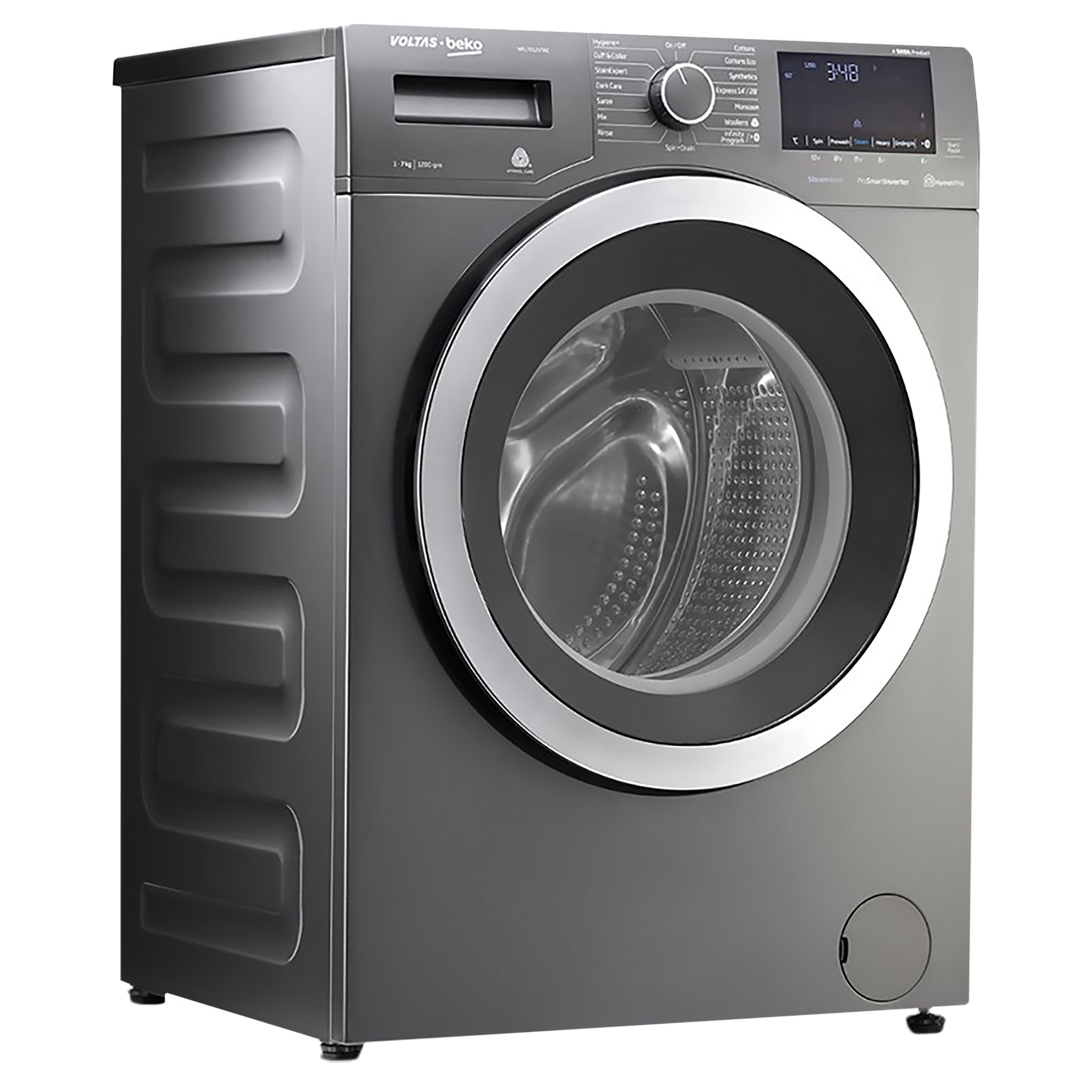 VOLTAS beko 7 kg 5 Star Inverter Fully Automatic Front Load Washing Machine (WFL7012VTAC, Hygiene Plus Function, Manhattan Grey) VOLTAS beko 7 kg 5 Star Inverter Fully Automatic Front Load Washing Machine (WFL7012VTAC, Hygiene Plus Function, Manhattan Grey)_4