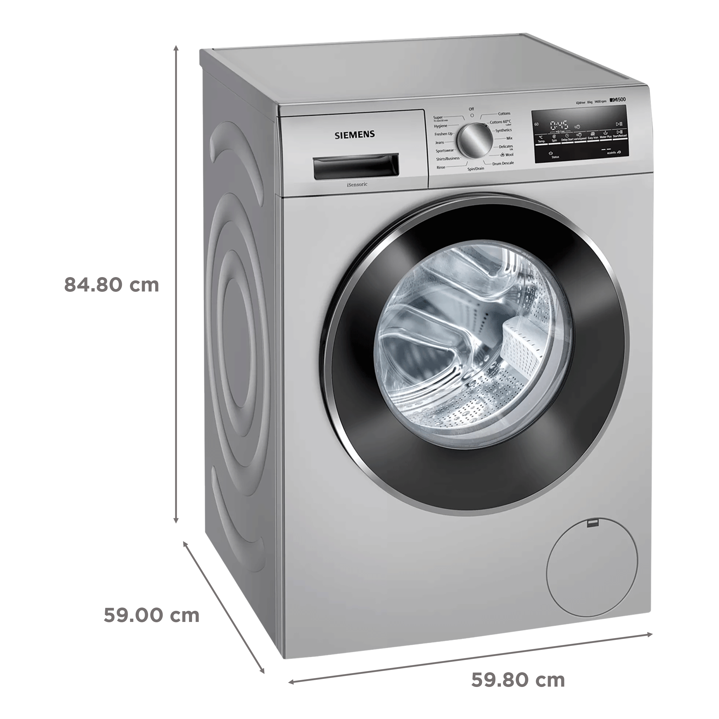 SIEMENS 8 kg 5 Star Inverter Fully Automatic Front Load Washing Machine (iQ500, WM14J46SIN, Wave Drum, Platinum Silver) SIEMENS 8 kg 5 Star Inverter Fully Automatic Front Load Washing Machine (iQ500, WM14J46SIN, Wave Drum, Platinum Silver)_2