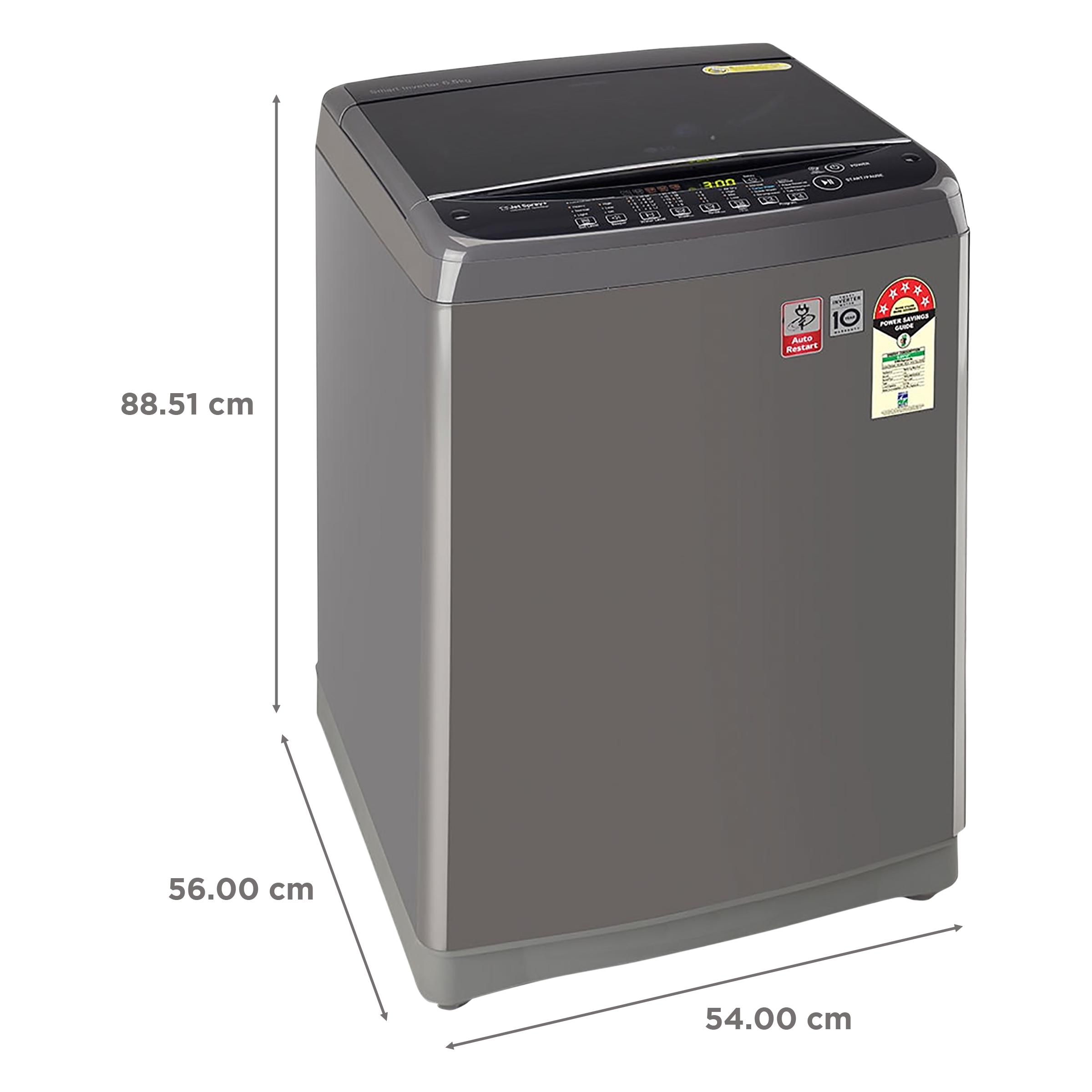 LG 6.5 kg 5 Star Inverter Fully Automatic Top Load Washing Machine (T65SJMB1Z.ABMQEIL, Smart Inverter Technology, Middle Black) LG 6.5 kg 5 Star Inverter Fully Automatic Top Load Washing Machine (T65SJMB1Z.ABMQEIL, Smart Inverter Technology, Middle Black)_3