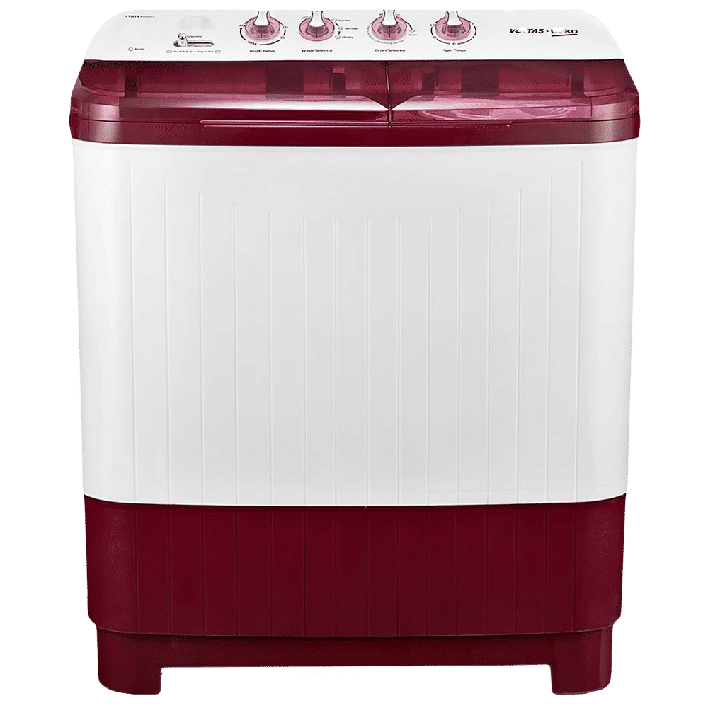 VOLTAS beko 7.5 kg 5 Star Semi Automatic Washing Machine with IPX4 Control Panel (WTT75DBRT, Burgundy) VOLTAS beko 7.5 kg 5 Star Semi Automatic Washing Machine with IPX4 Control Panel (WTT75DBRT, Burgundy)_1