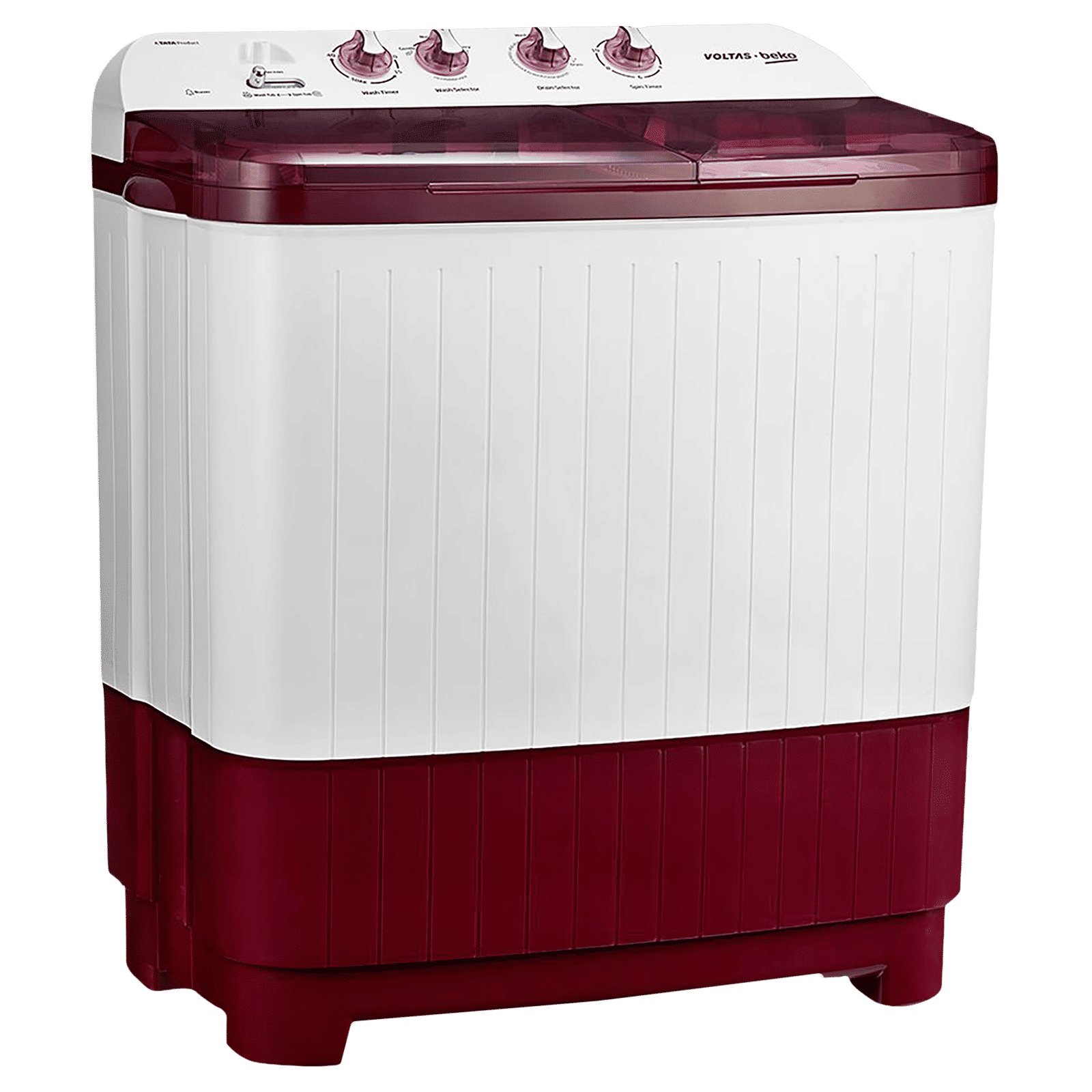 VOLTAS beko 7.5 kg 5 Star Semi Automatic Washing Machine with IPX4 Control Panel (WTT75DBRT, Burgundy) VOLTAS beko 7.5 kg 5 Star Semi Automatic Washing Machine with IPX4 Control Panel (WTT75DBRT, Burgundy)_5