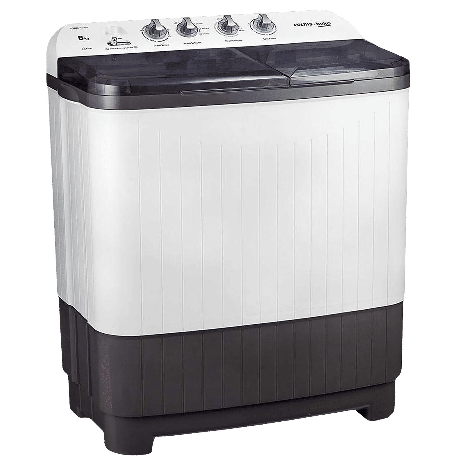VOLTAS beko 8 kg 5 Star Semi Automatic Washing Machine with IPX4 Control Panel (WTT80DGRT, Grey) VOLTAS beko 8 kg 5 Star Semi Automatic Washing Machine with IPX4 Control Panel (WTT80DGRT, Grey)_5
