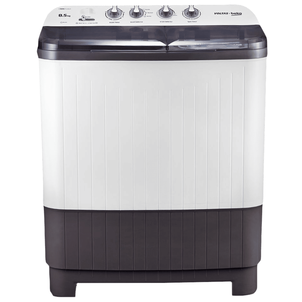 VOLTAS beko 8.5 kg 5 Star Semi Automatic Washing Machine with IPX4 Control Panel (WTT85DGRT, Grey) VOLTAS beko 8.5 kg 5 Star Semi Automatic Washing Machine with IPX4 Control Panel (WTT85DGRT, Grey)_1