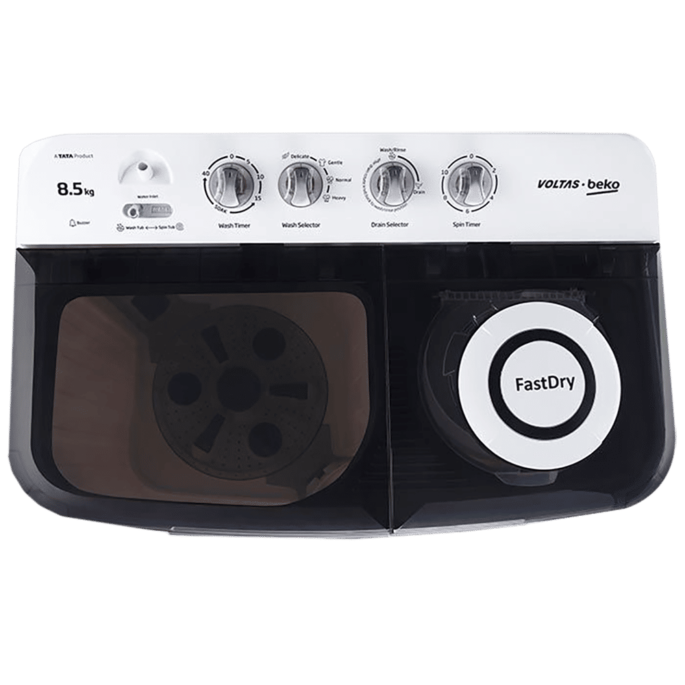 VOLTAS beko 8.5 kg 5 Star Semi Automatic Washing Machine with IPX4 Control Panel (WTT85DGRT, Grey) VOLTAS beko 8.5 kg 5 Star Semi Automatic Washing Machine with IPX4 Control Panel (WTT85DGRT, Grey)_4