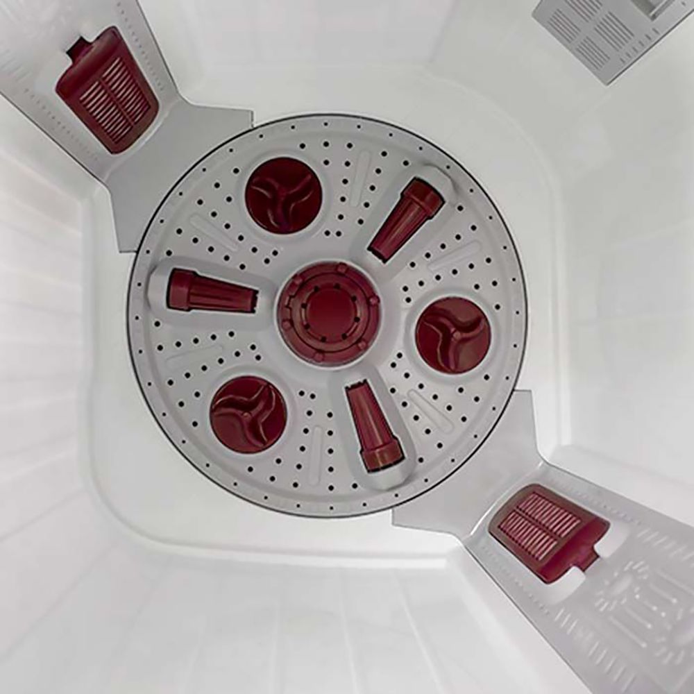 VOLTAS beko 8.5 kg 5 Star Semi Automatic Washing Machine with IPX4 Control Panel (WTT85DBRT, Burgundy)_9