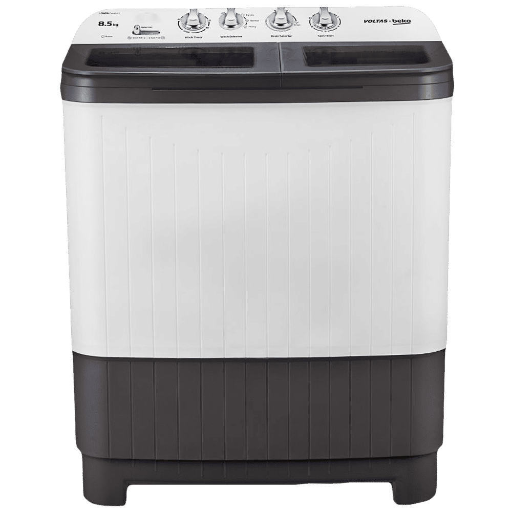 VOLTAS beko 8.5 kg 5 Star Semi Automatic Washing Machine with IPX4 Control Panel (WTT85DGRG, Grey) VOLTAS beko 8.5 kg 5 Star Semi Automatic Washing Machine with IPX4 Control Panel (WTT85DGRG, Grey)_1