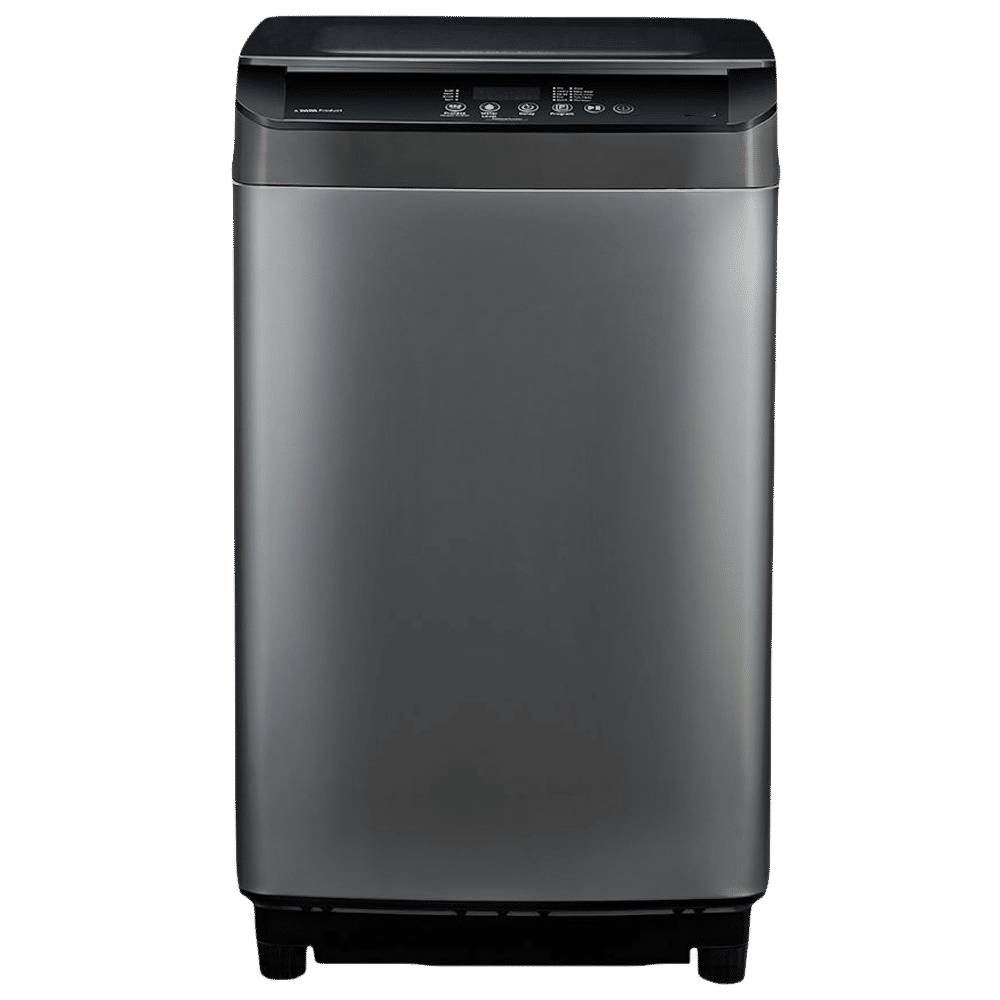 VOLTAS beko 9 kg 5 Star Fully Automatic Top Load Washing Machine (WTL90UPGB, Lint Filter, Grey)_1