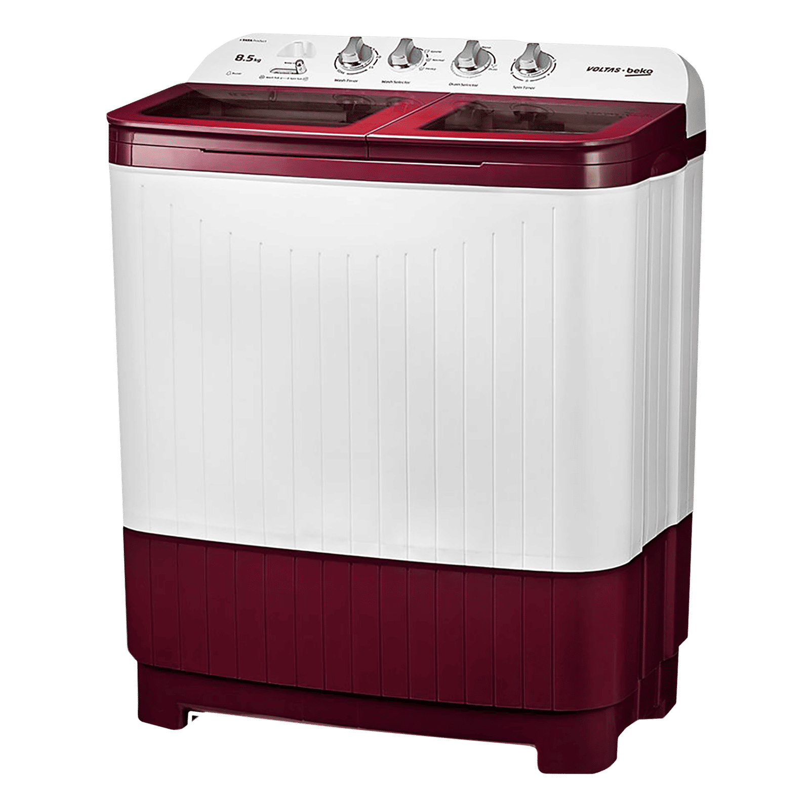 VOLTAS beko 8.5 kg 5 Star Semi Automatic Washing Machine with IPX4 Control Panel (WTT85DBRG, Burgundy) VOLTAS beko 8.5 kg 5 Star Semi Automatic Washing Machine with IPX4 Control Panel (WTT85DBRG, Burgundy)_6