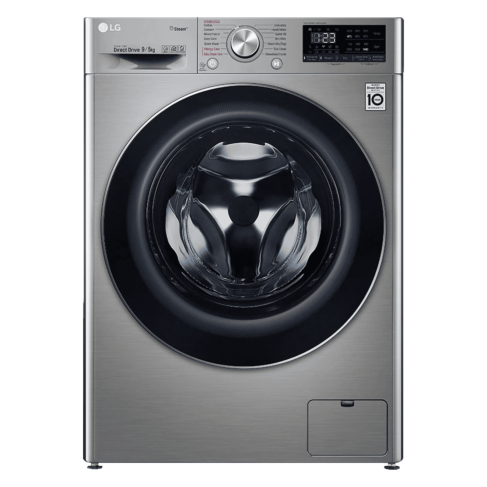 LG 9/5 kg 5 Star Inverter Fully Automatic Front Load Washer Dryer (FHD0905SWS.ASSQEIL, Steam Wash Technology, Silver) LG 9/5 kg 5 Star Inverter Fully Automatic Front Load Washer Dryer (FHD0905SWS.ASSQEIL, Steam Wash Technology, Silver)_1