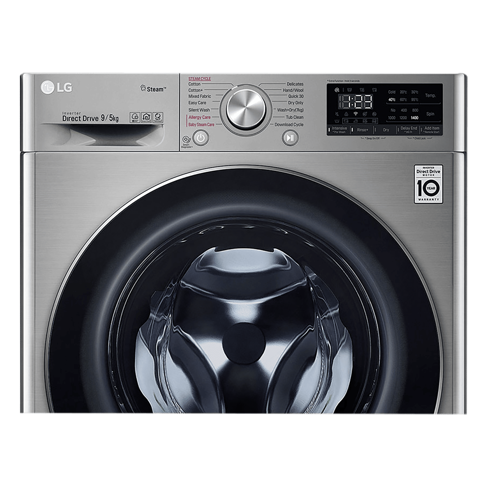LG 9/5 kg 5 Star Inverter Fully Automatic Front Load Washer Dryer (FHD0905SWS.ASSQEIL, Steam Wash Technology, Silver) LG 9/5 kg 5 Star Inverter Fully Automatic Front Load Washer Dryer (FHD0905SWS.ASSQEIL, Steam Wash Technology, Silver)_4