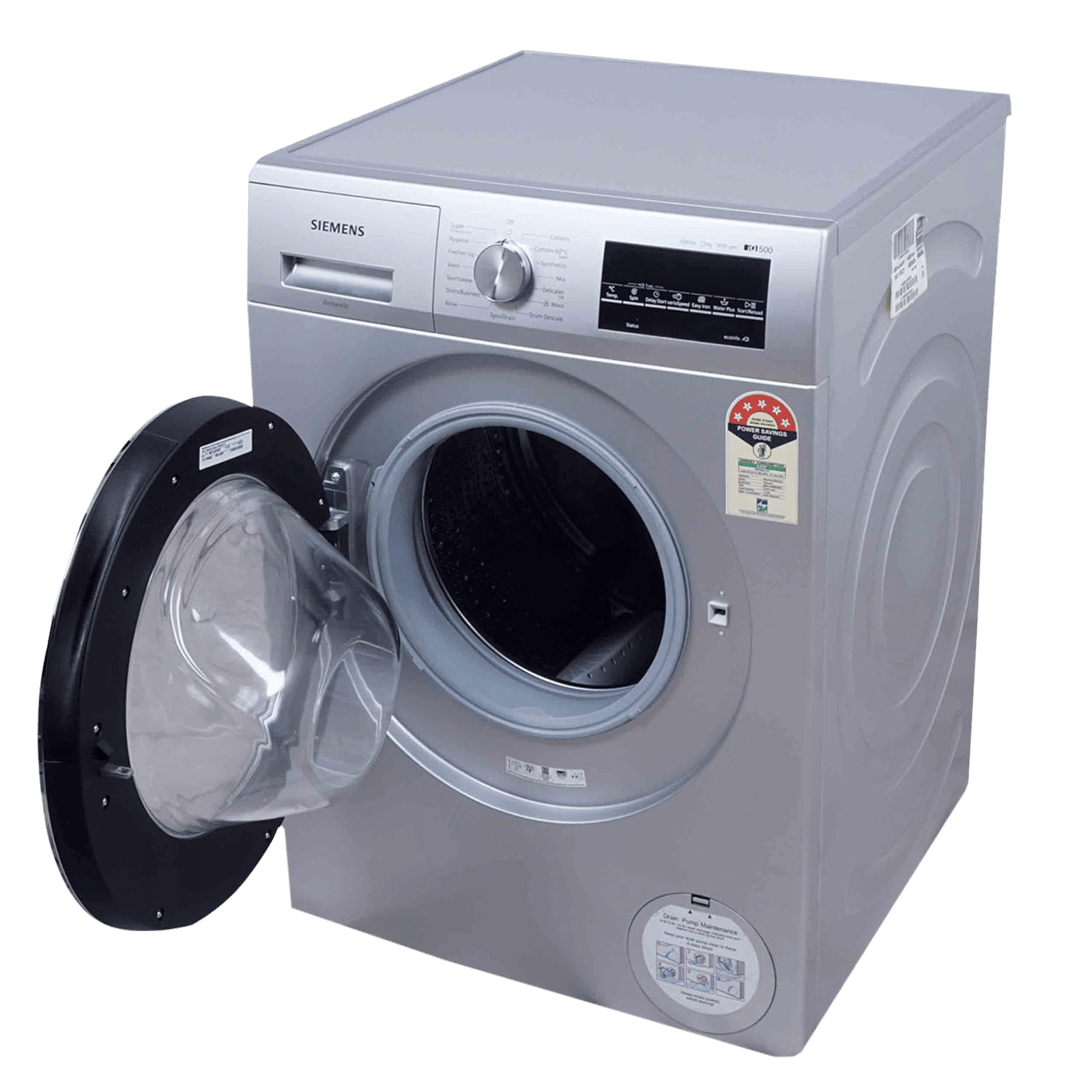 SIEMENS 7.5 kg 5 Star Fully Automatic Front Load Washing Machine (iQ500, WM14J46IIN, Wave Drum, Silver) SIEMENS 7.5 kg 5 Star Fully Automatic Front Load Washing Machine (iQ500, WM14J46IIN, Wave Drum, Silver)_12