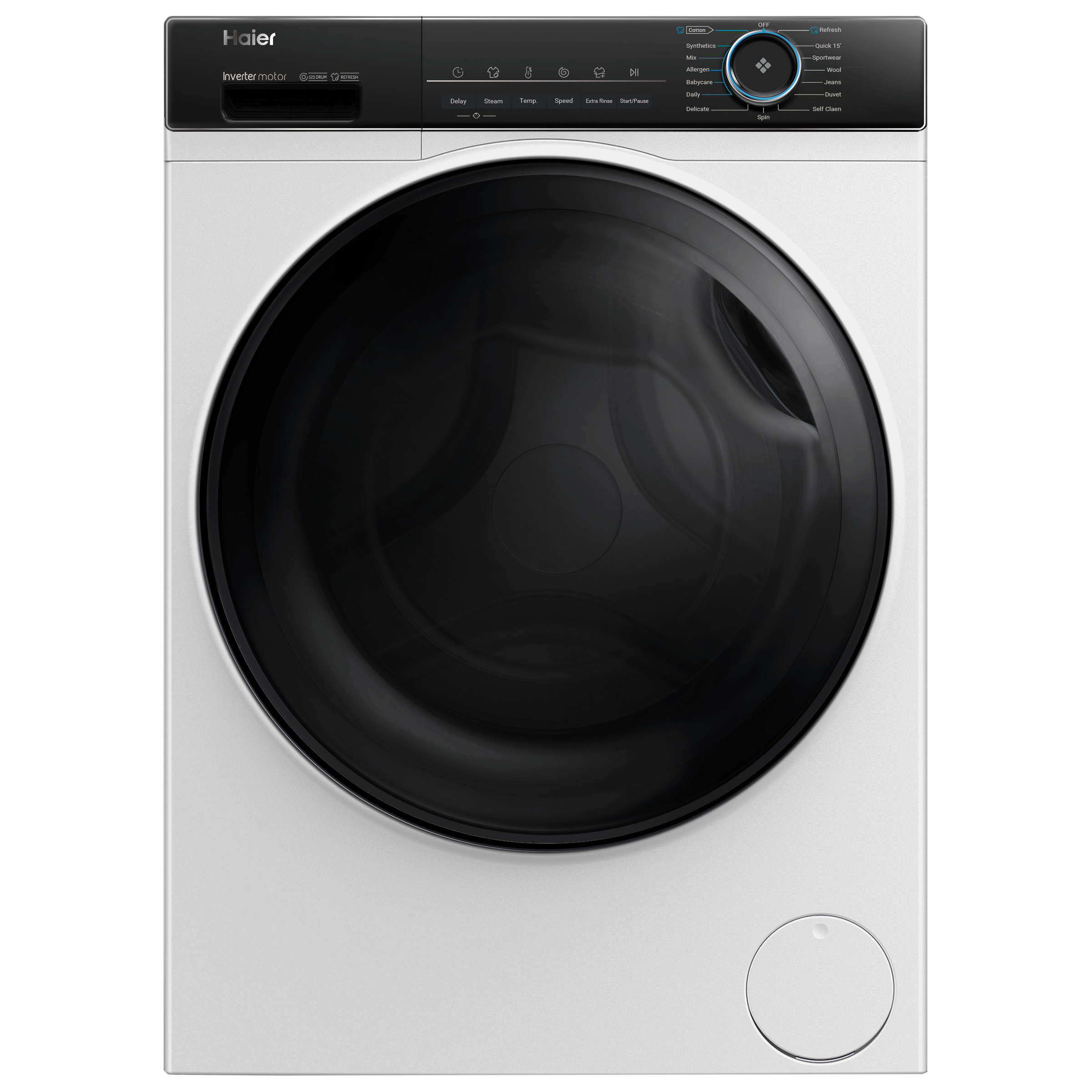Haier 7 kg 5 Star Inverter Fully Automatic Front Load Washing Machine (HW70-IM12929C, Steam Wash Technology, Ice White)_1