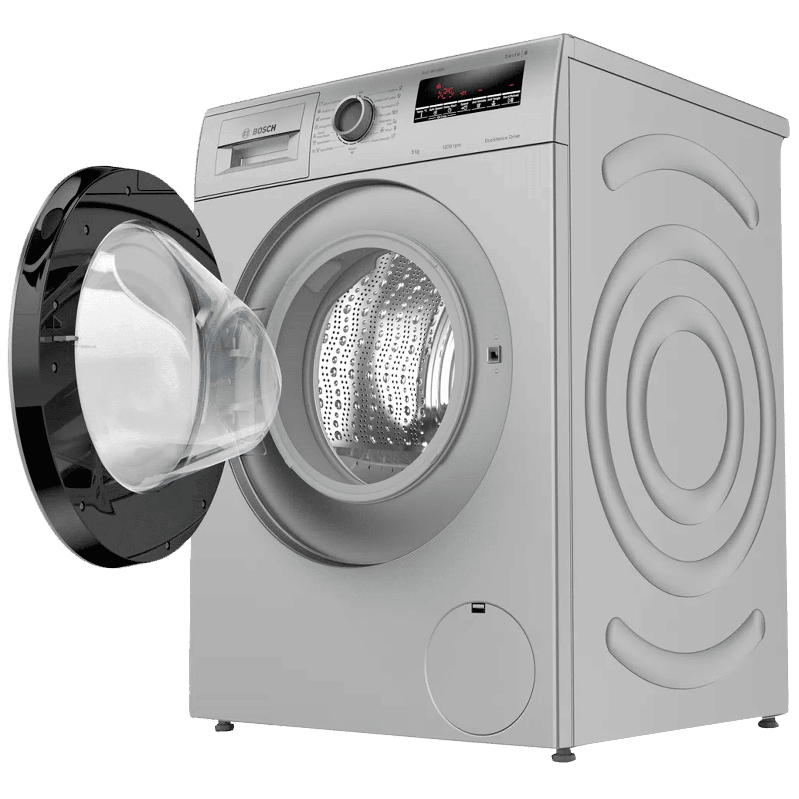 BOSCH 8 kg 5 Star Fully Automatic Front Load Washing Machine (Series 6, WAJ2426GIN, Reload Function, Silver)_5
