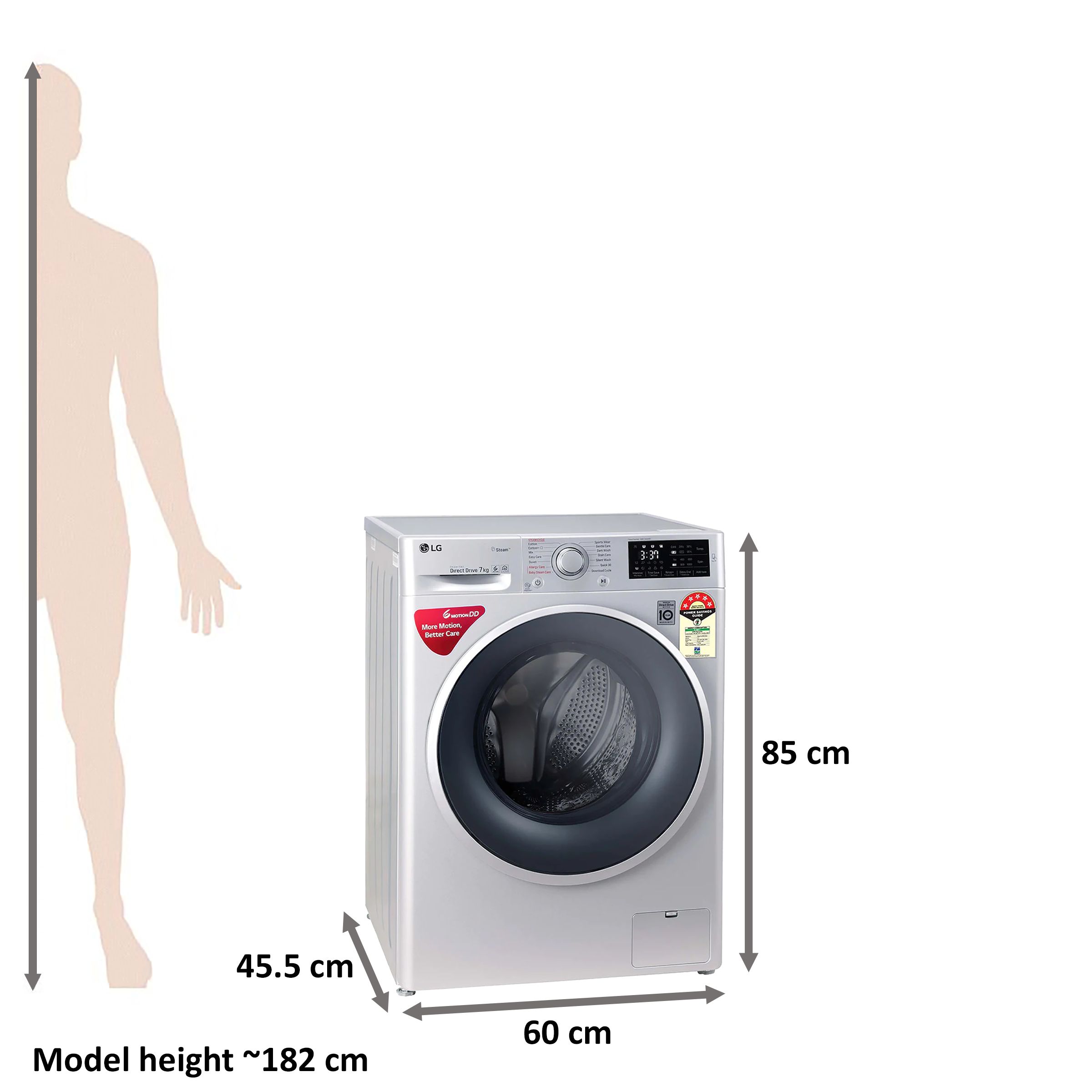 LG 7 kg 5 Star Inverter Fully Automatic Front Load Washing Machine (FHT1207ZNL.ALSQEIL, In-Built Heater, Silver)_2