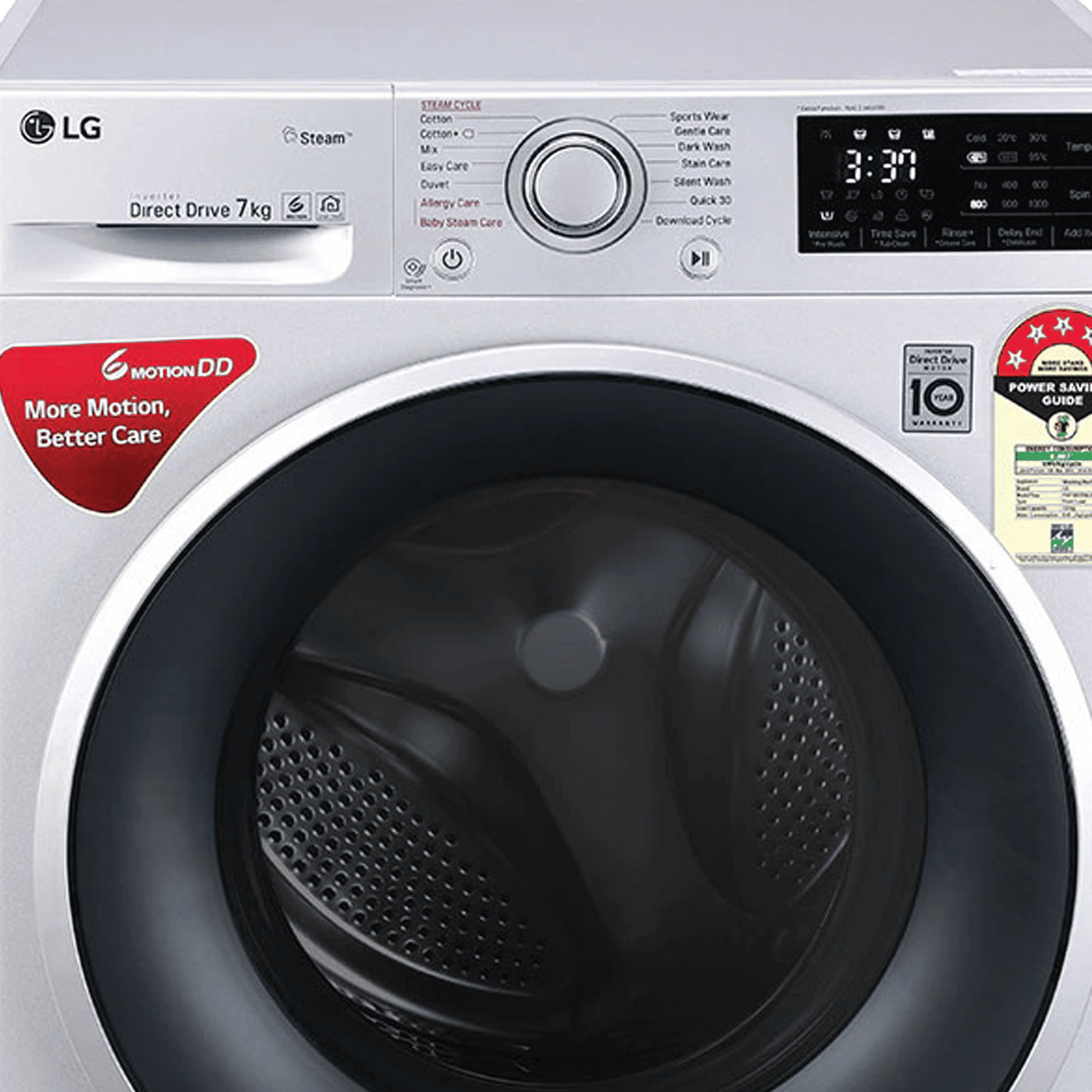 LG 7 kg 5 Star Inverter Fully Automatic Front Load Washing Machine (FHT1207ZNL.ALSQEIL, In-Built Heater, Silver)_6