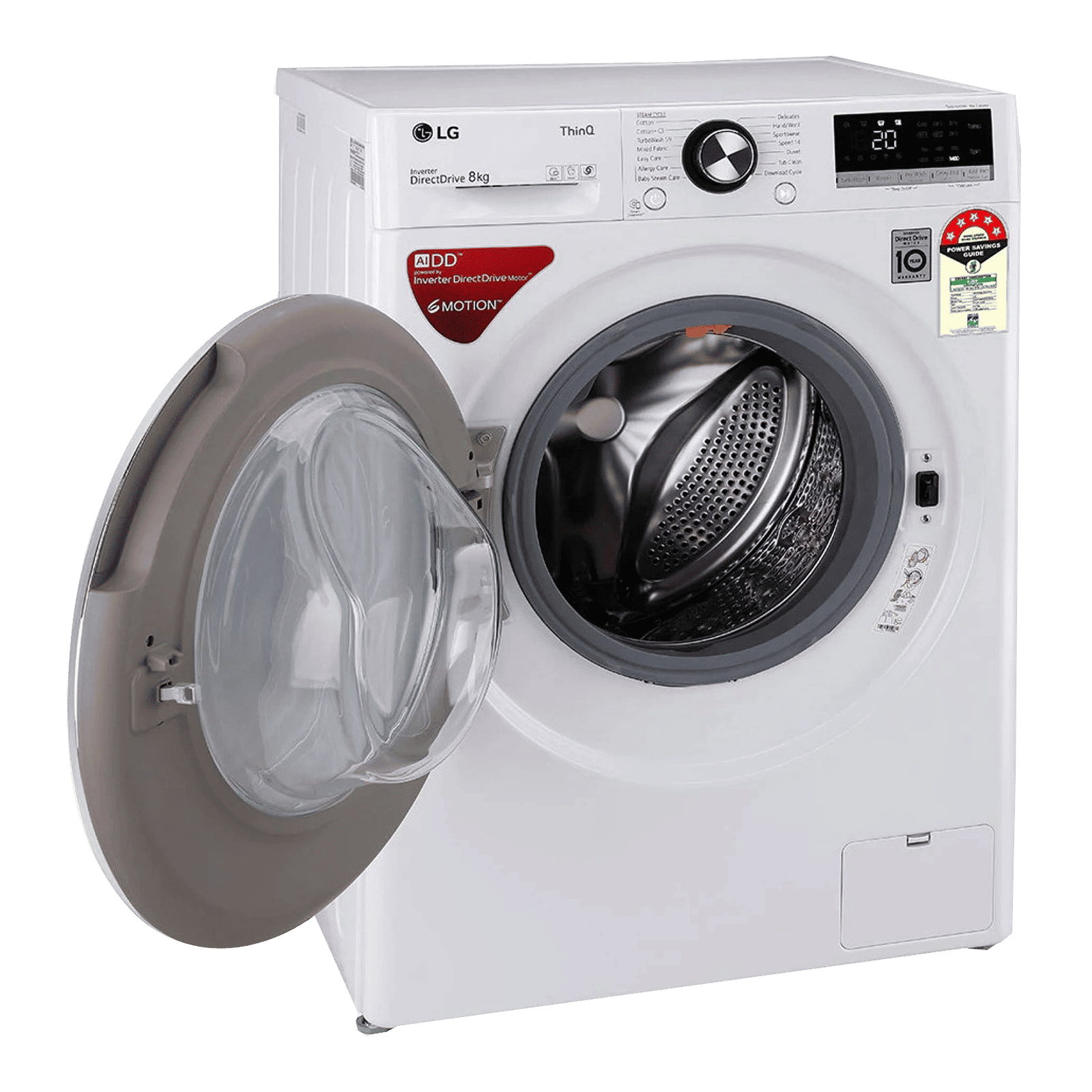 LG 8 kg 5 Star Inverter Fully Automatic Front Load Washing Machine (FHV1408ZWW.ABWQEIL, Wi-Fi Support, White)_13
