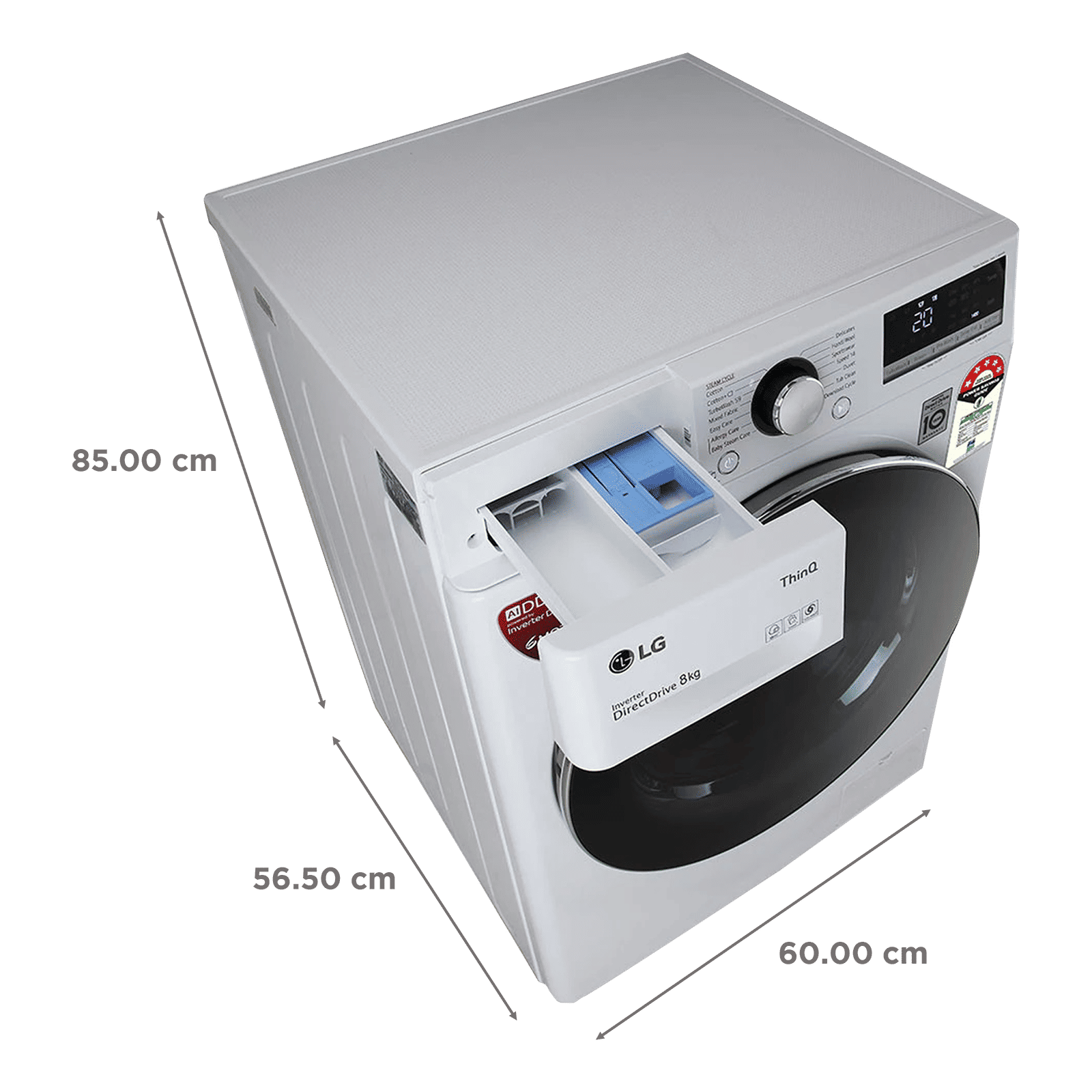 LG 8 kg 5 Star Inverter Fully Automatic Front Load Washing Machine (FHV1408ZWW.ABWQEIL, Wi-Fi Support, White)_3