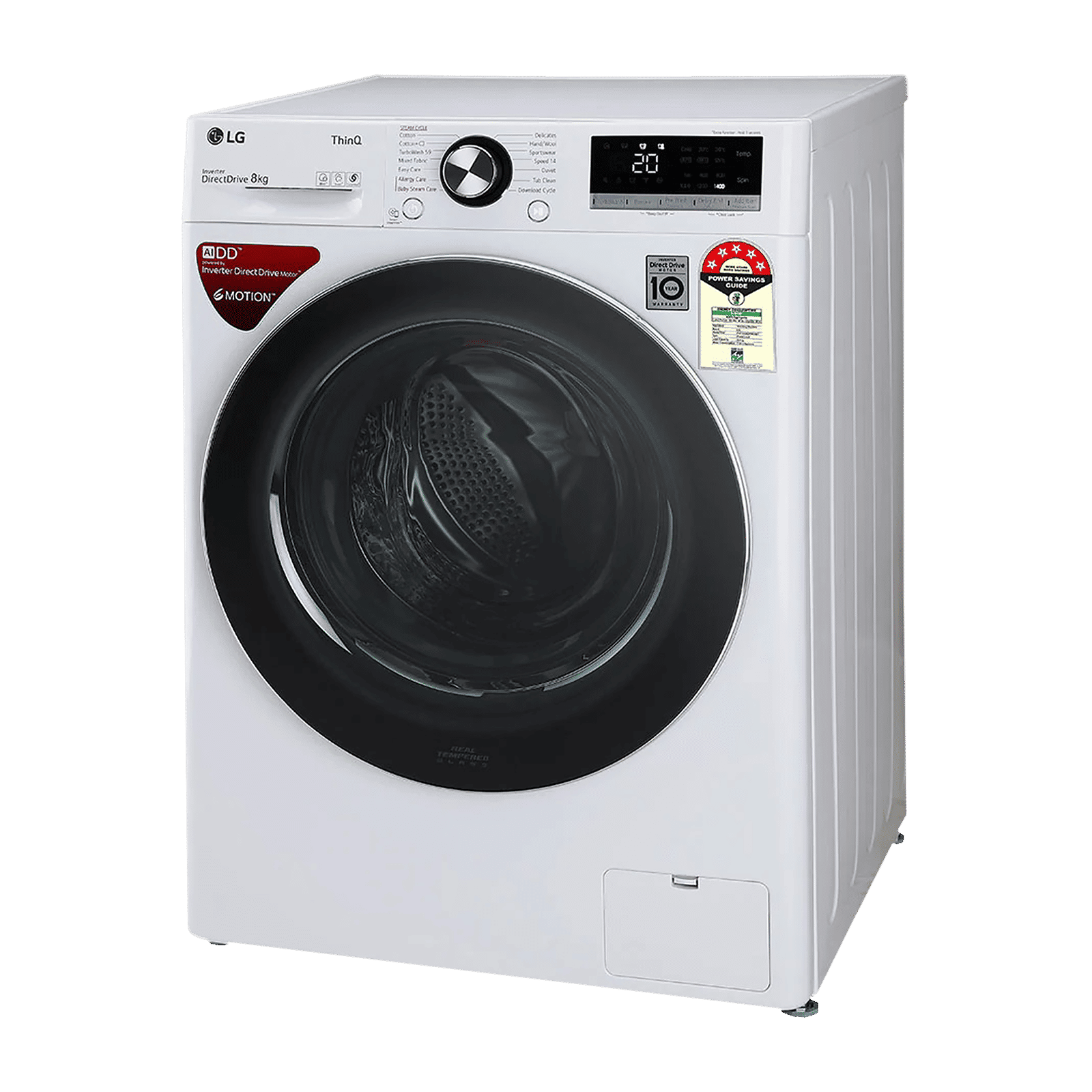 LG 8 kg 5 Star Inverter Fully Automatic Front Load Washing Machine (FHV1408ZWW.ABWQEIL, Wi-Fi Support, White)_6