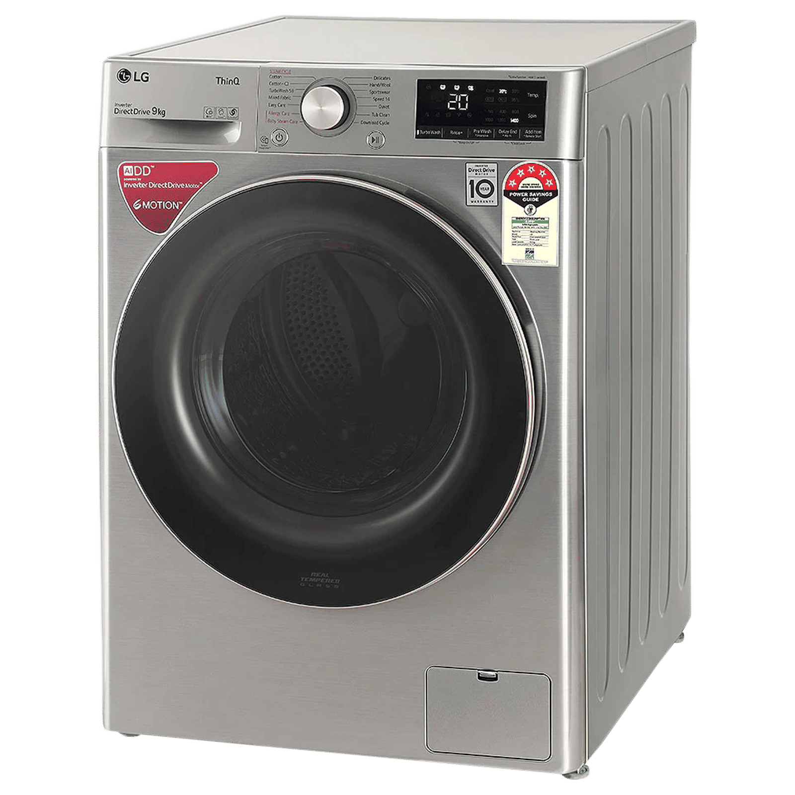 LG 9 kg 5 Star Inverter Fully Automatic Front Load Washing Machine (FHV1409ZWP.APSQEIL, Wi-Fi Support, Platinum Silver)_5