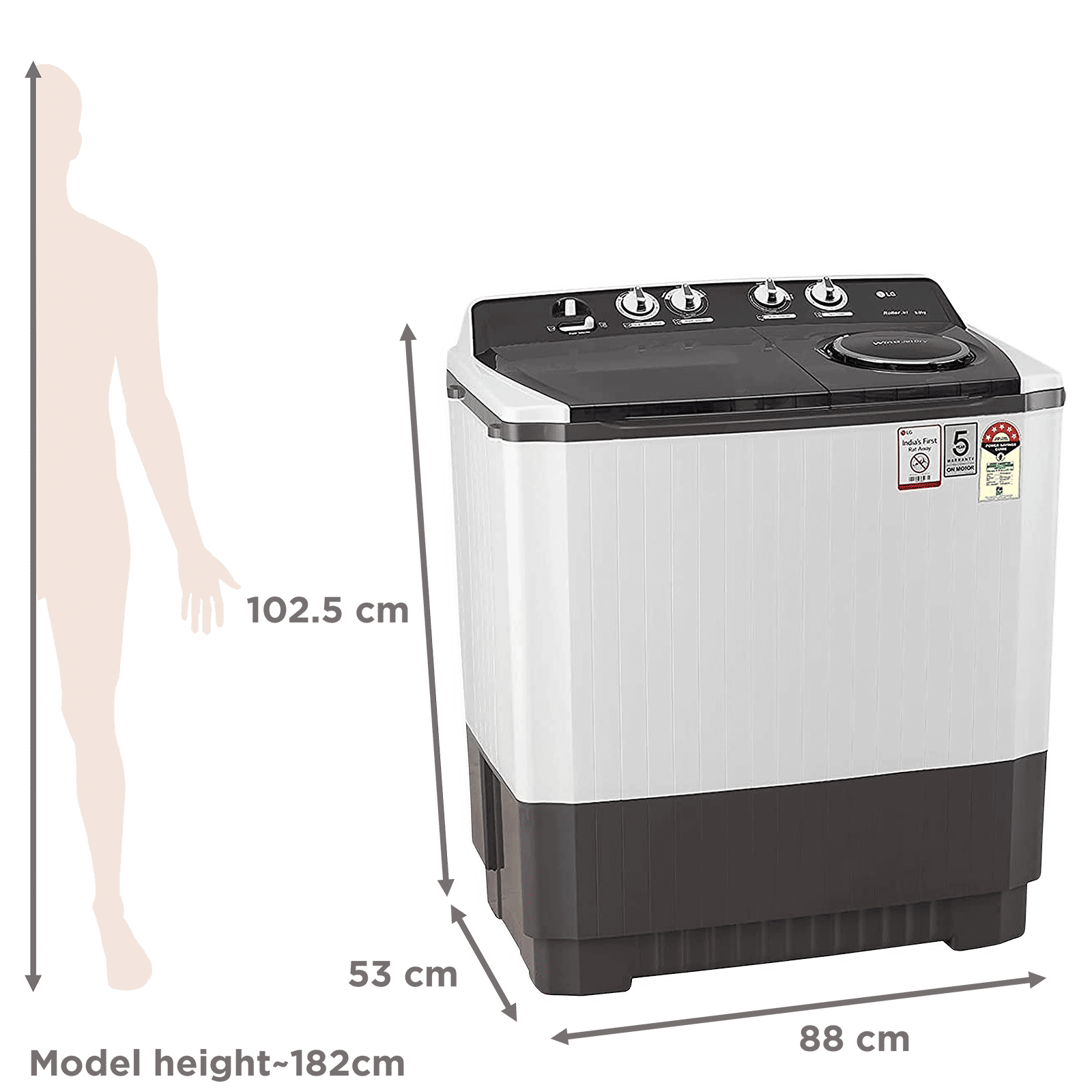 LG 9 kg 5 Star Semi Automatic Washing Machine with Lint Filter (P9041SGAZ.ADGQEIL, Grey) LG 9 kg 5 Star Semi Automatic Washing Machine with Lint Filter (P9041SGAZ.ADGQEIL, Grey)_8