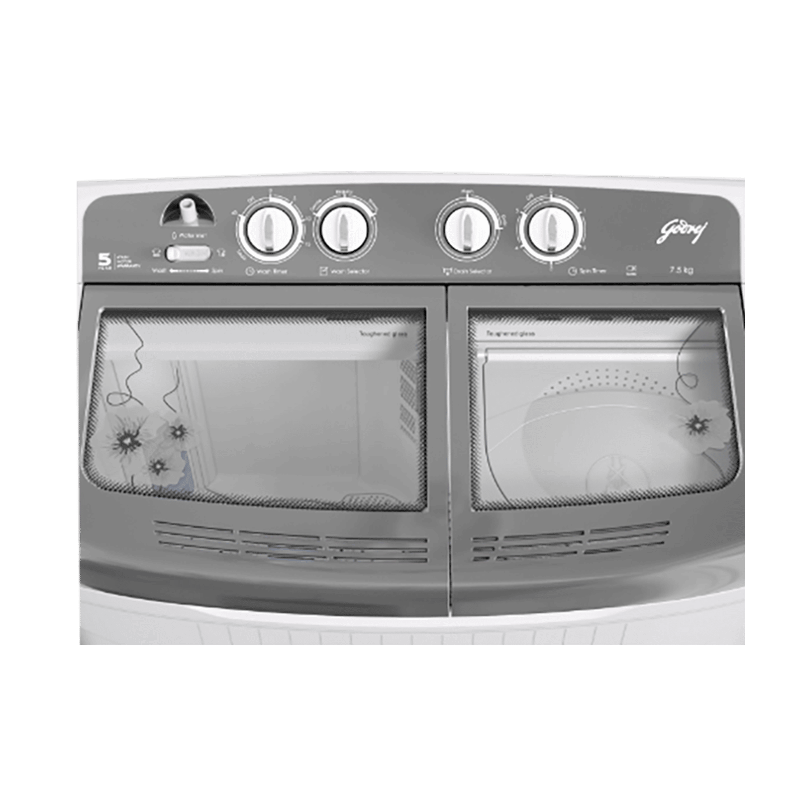 Godrej 7.5 Kg 5 Star Semi Automatic Washing Machine with Electro-Mechanical Controls (Edge, WSEDGE 75 5.0 TB3 M STGR, Storm Grey)_8