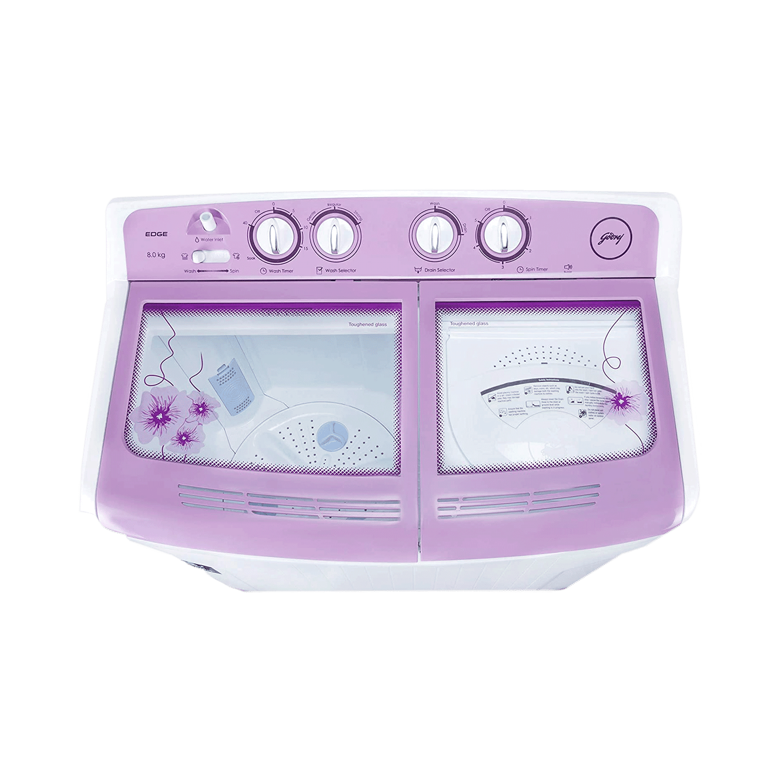 Godrej 8 kg 5 Star Semi Automatic Washing Machine with PowerMax Wash Motor (Edge, WS EDGE 80 5.0 TB3 M LVDR, Lavender) Godrej 8 kg 5 Star Semi Automatic Washing Machine with PowerMax Wash Motor (Edge, WS EDGE 80 5.0 TB3 M LVDR, Lavender)_3